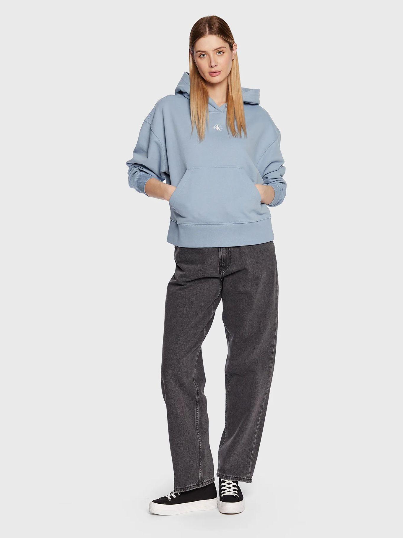Sudadera con capucha y monograma Celeste Calvin Klein-1
