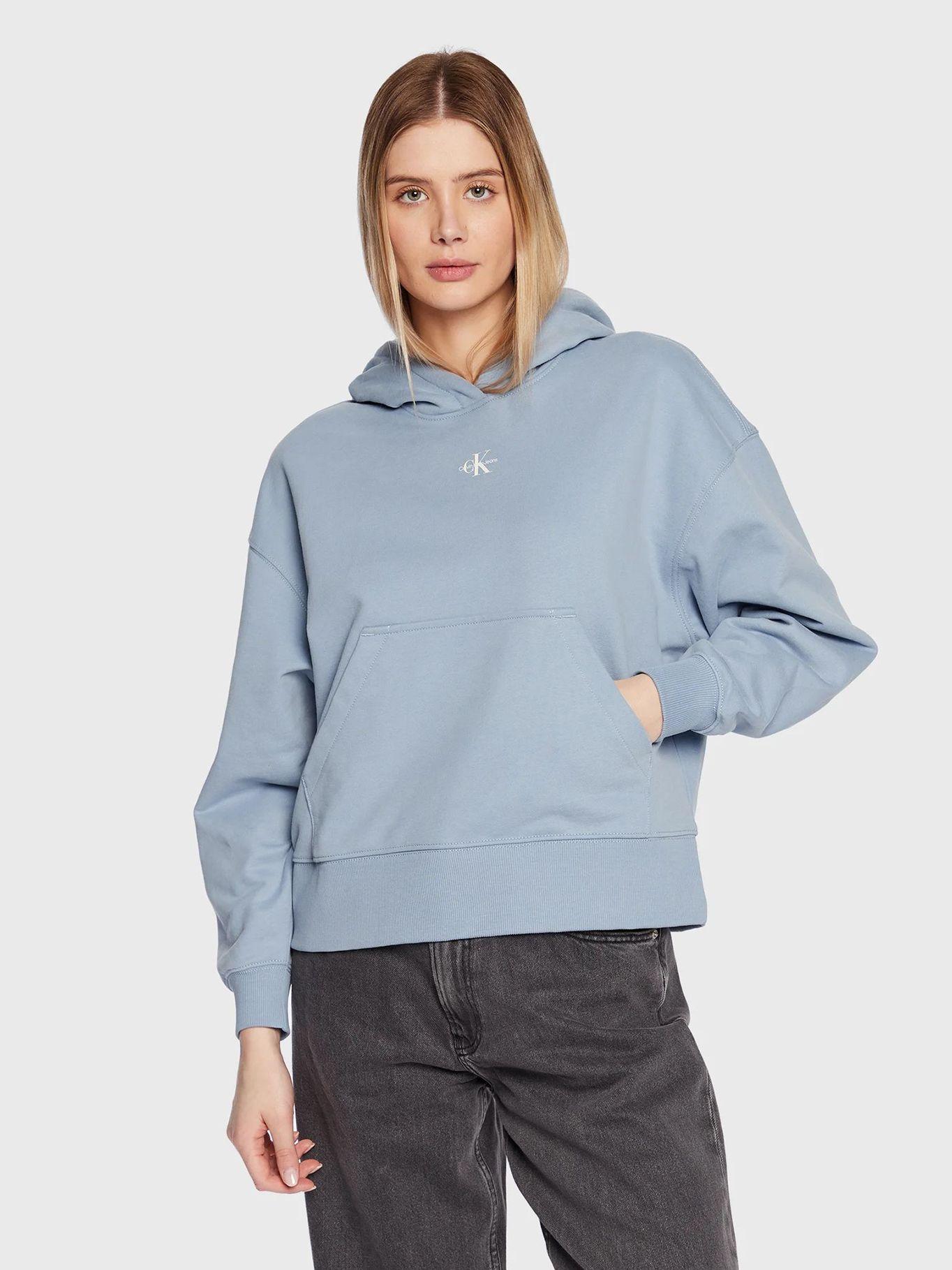 Sudadera con capucha y monograma Celeste Calvin Klein-0