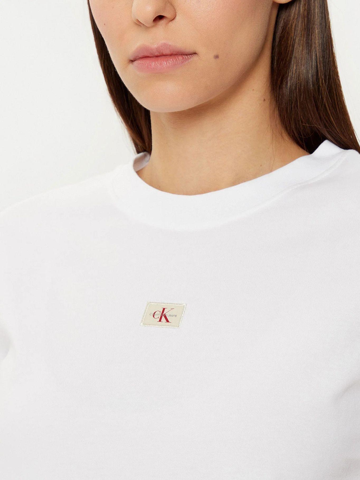 Polera con monograma e insignia Blanco Calvin Klein-3