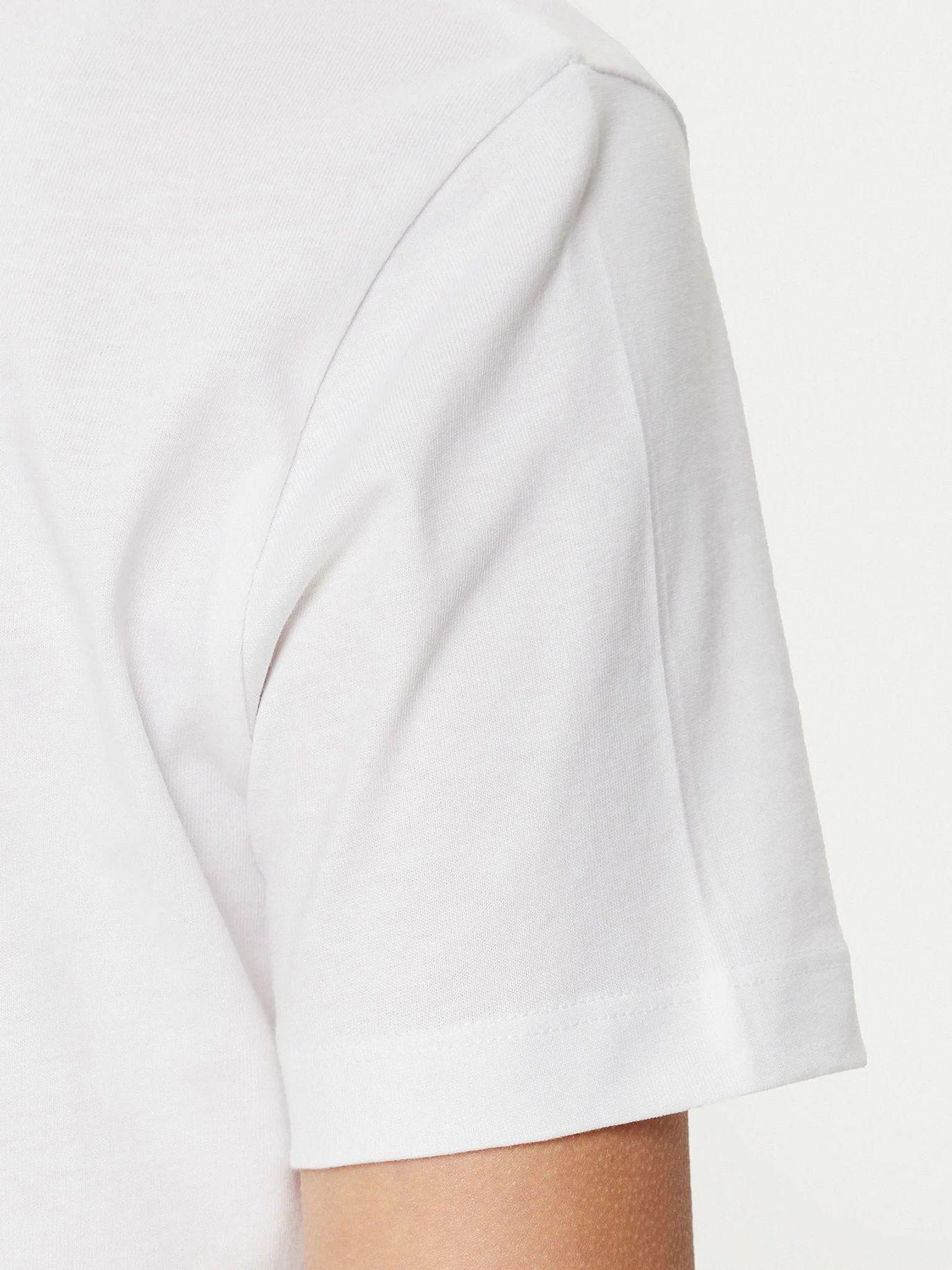 Polera con monograma e insignia Blanco Calvin Klein-4