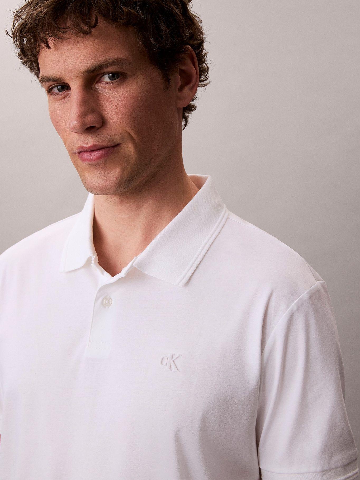 Polo Interlock Mercerizado Blanco Calvin Klein-4