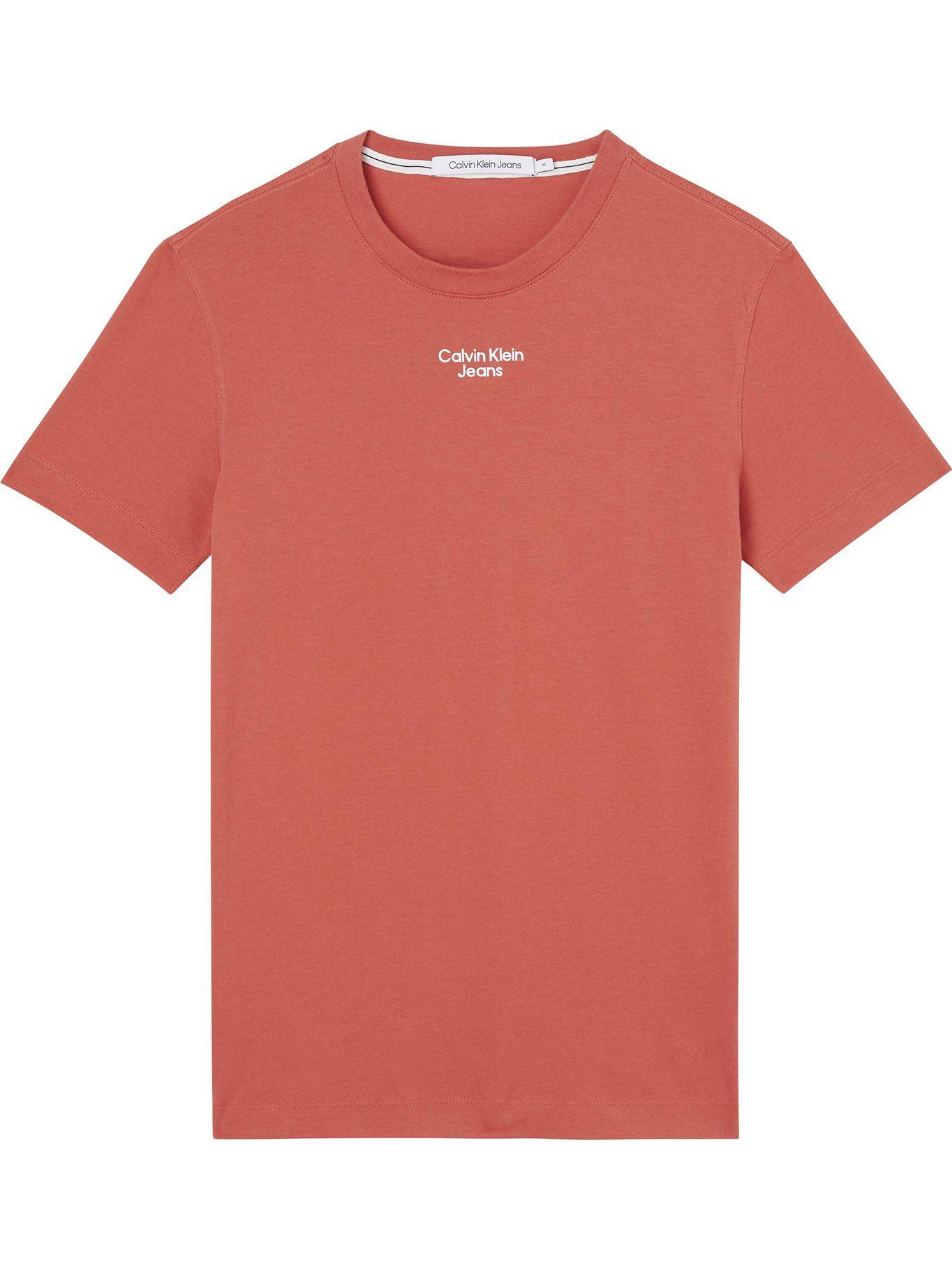 Polera Stacked Slim Coral Calvin Klein-0