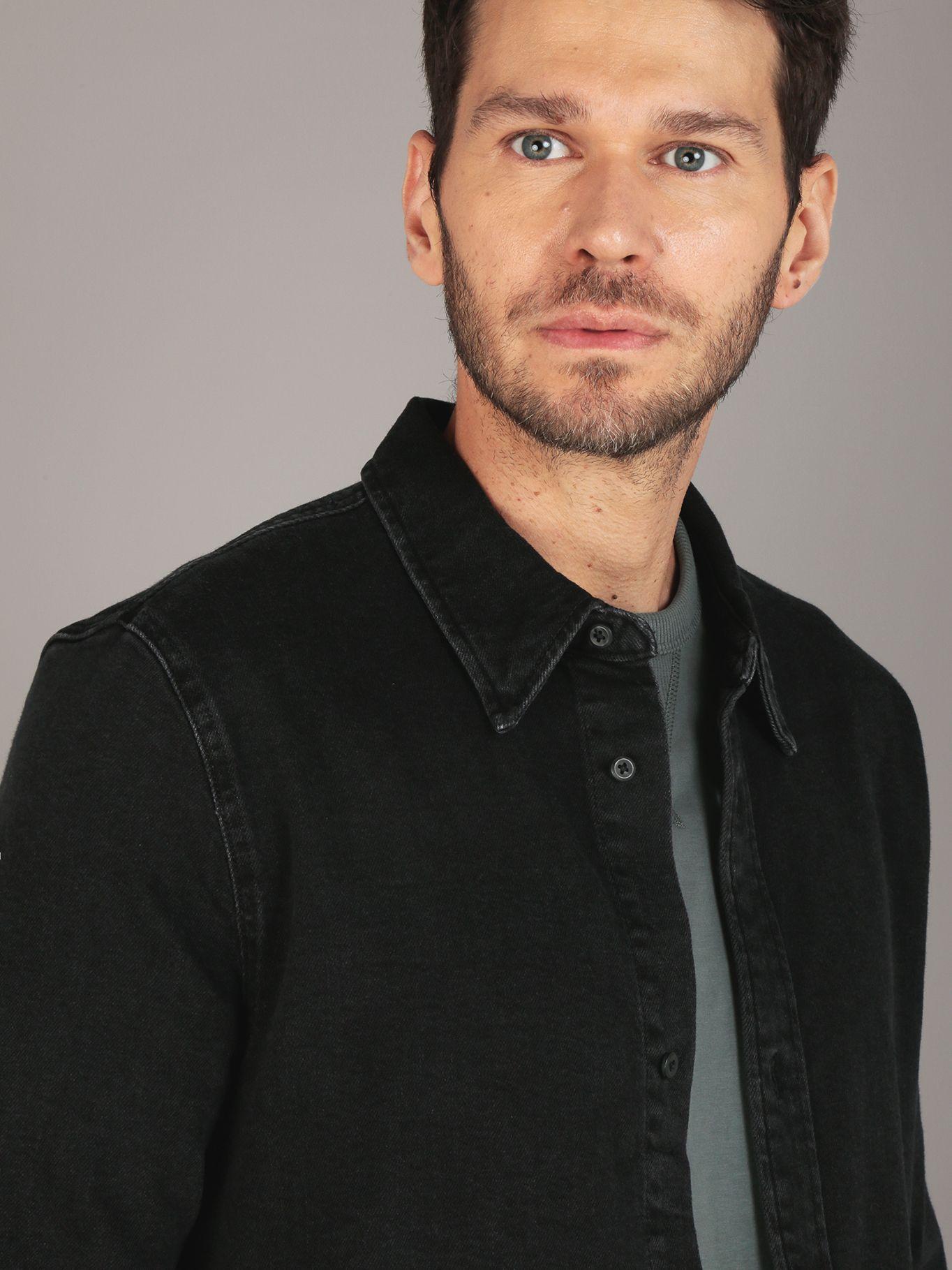 Camisa Slim Denim Negro Calvin Klein-3