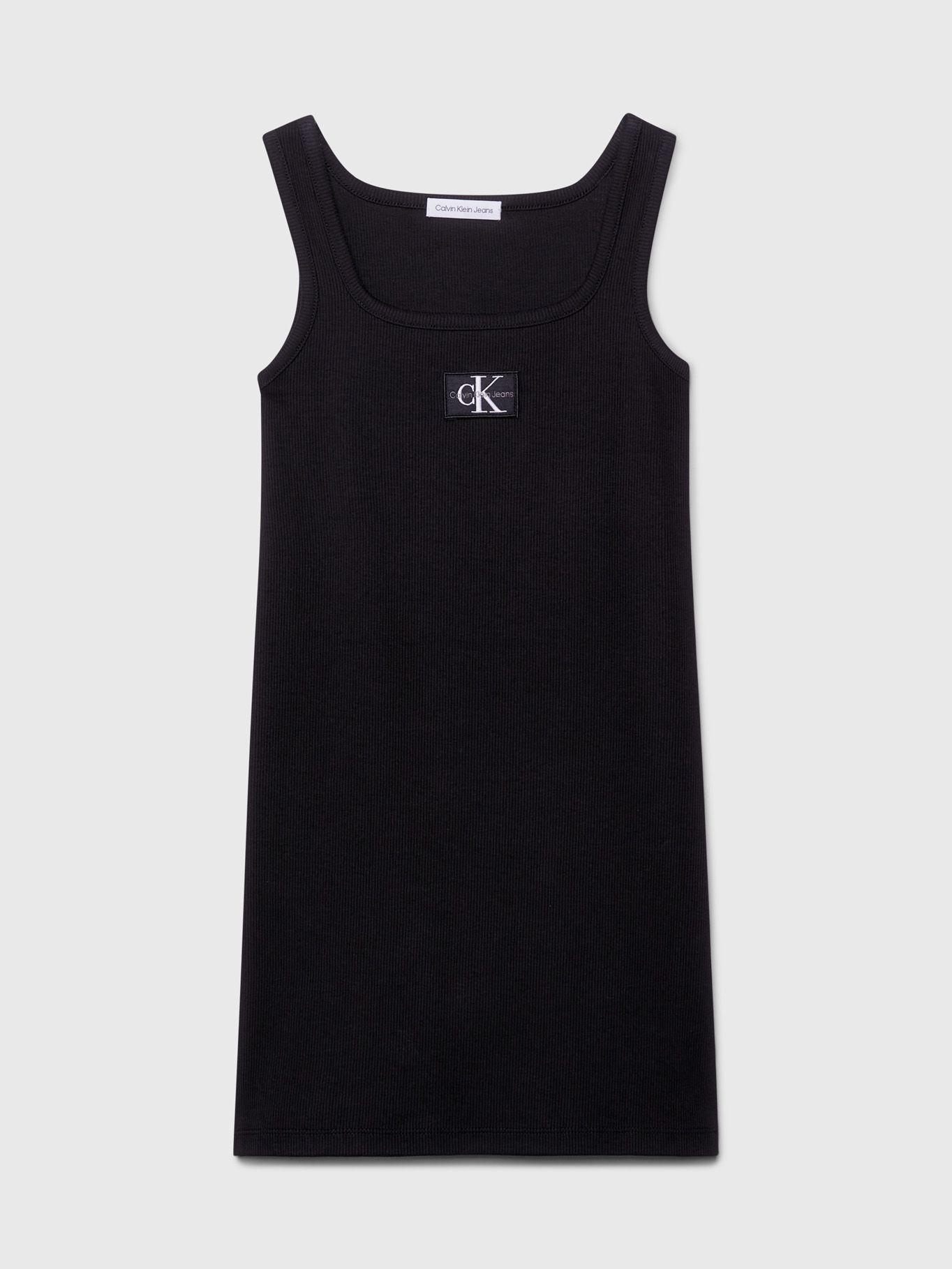 Vestido Niña Rib Bagde Negro Calvin Klein-4