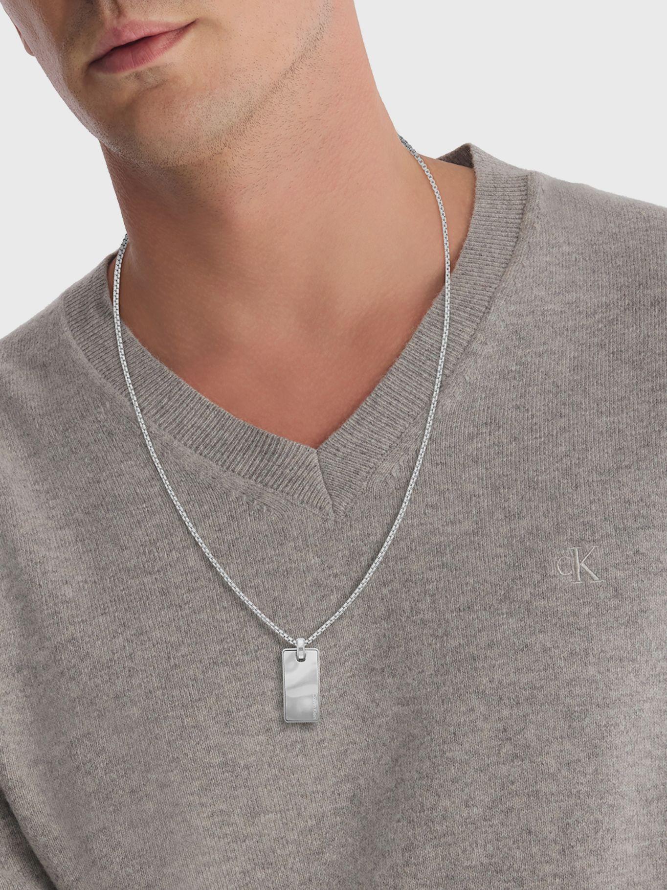 Cadena Organic Rectangle Plateado Calvin Klein-2