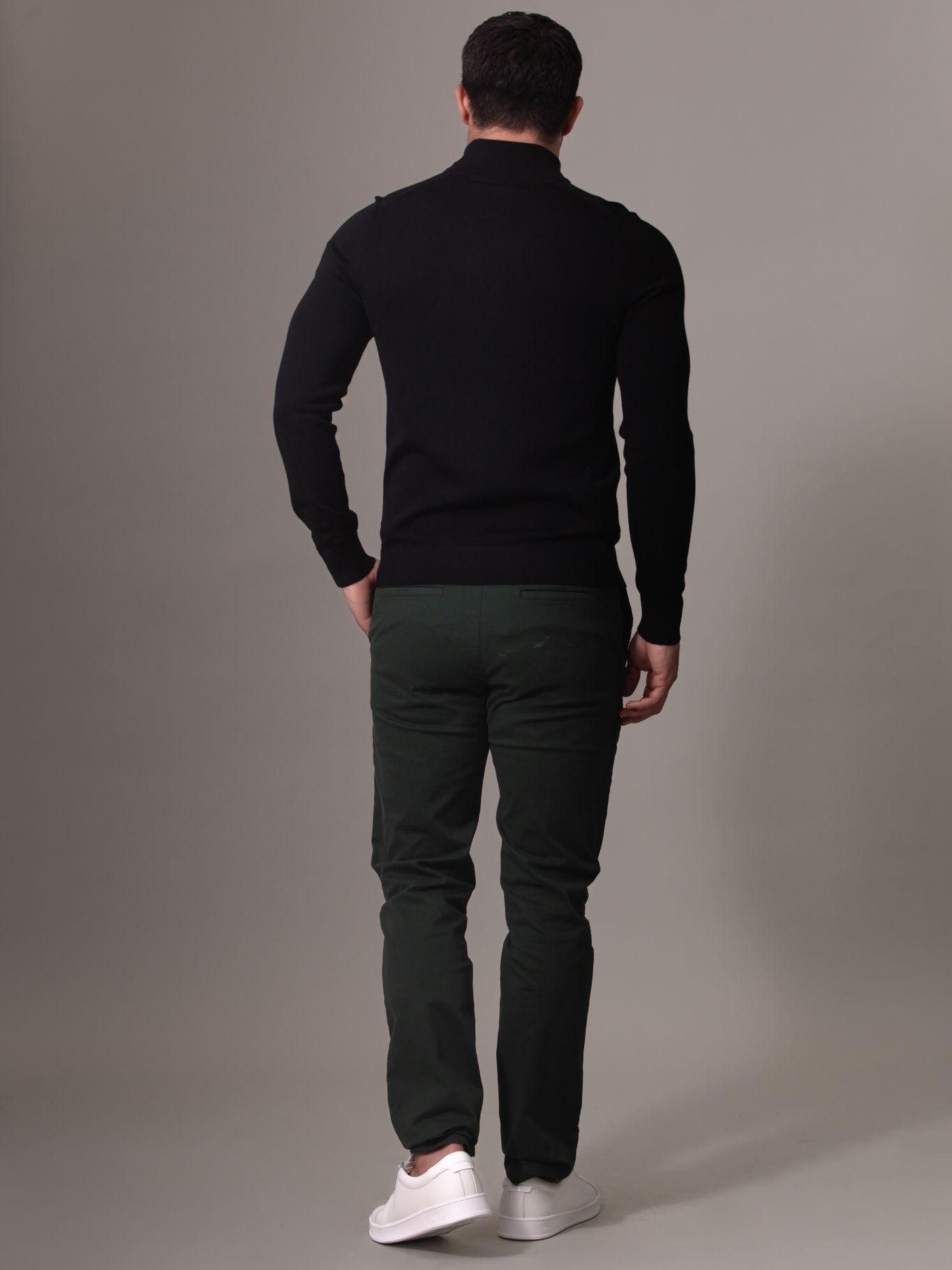 Sweater con Cierre Merino Negro Calvin Klein-2