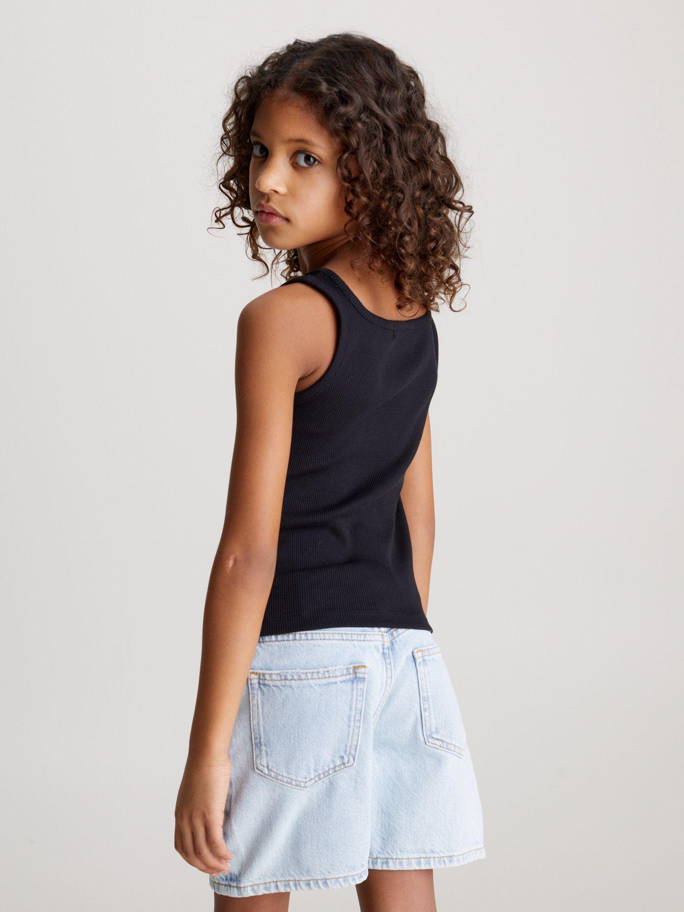 Polera Niña Rib Badge Square Negro Calvin Klein-2