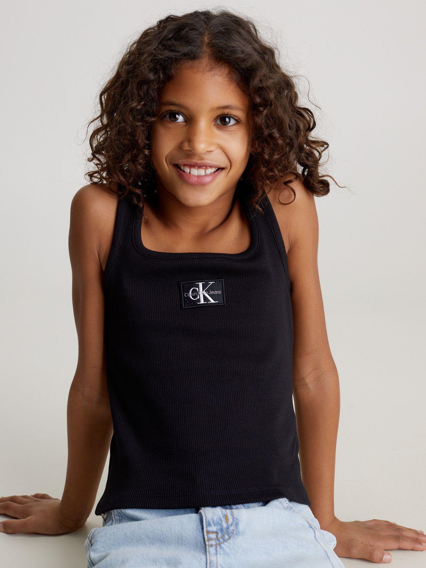 Polera Niña Rib Badge Square Negro Calvin Klein-3