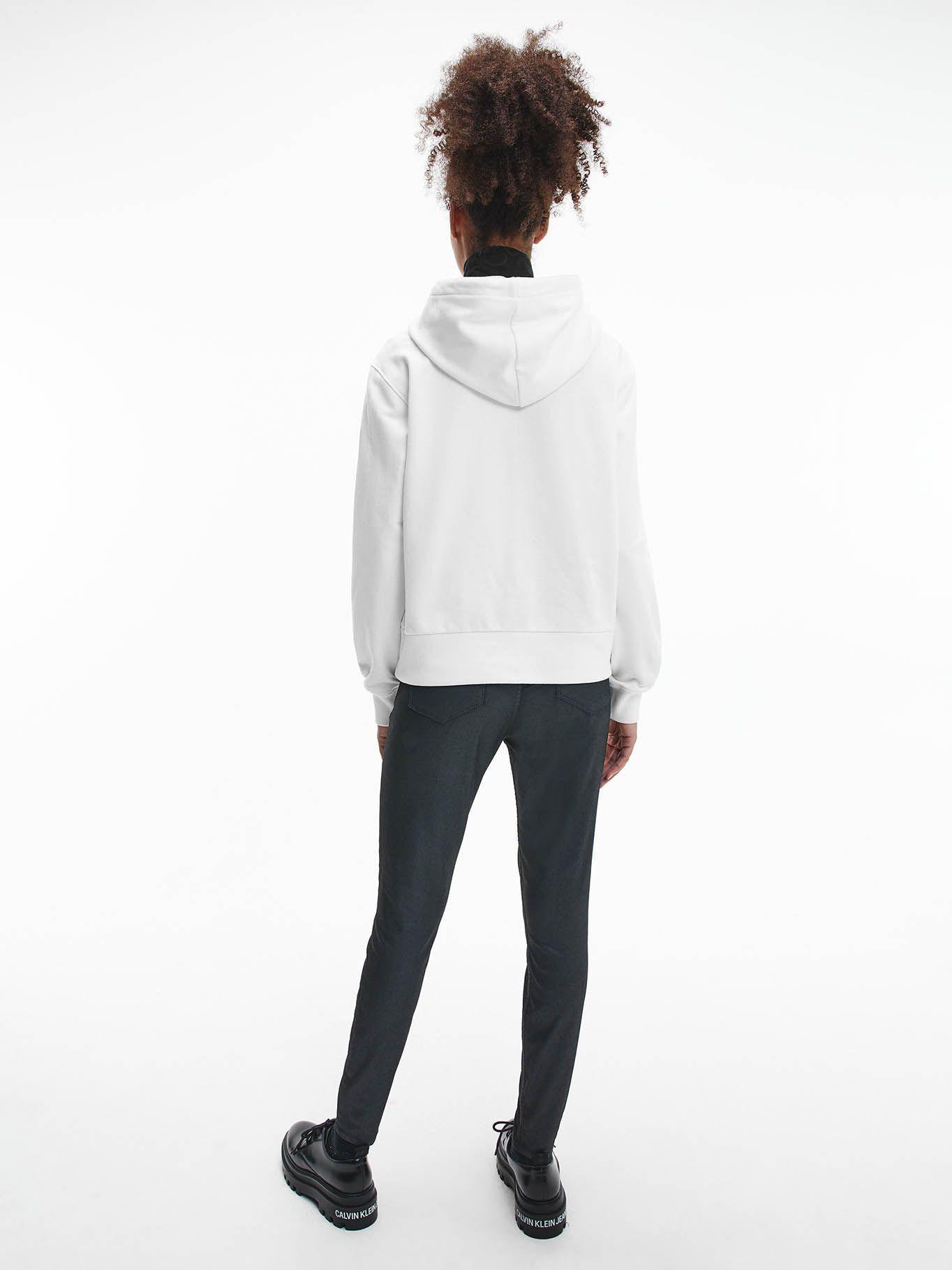 Hoodie Gunmetal Monogram Blanco Calvin Klein-2