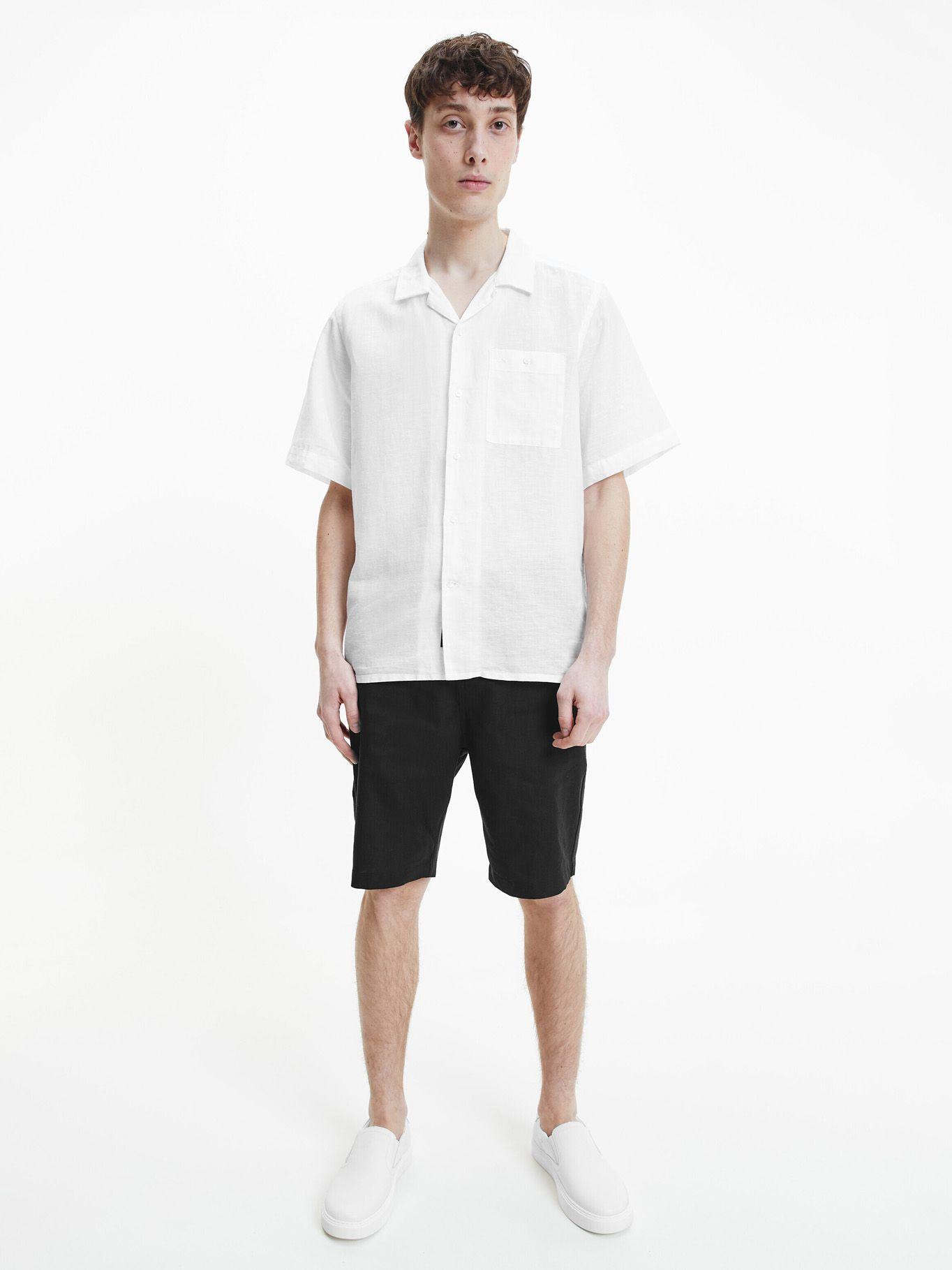 Camisa Linen Cotton Cuban Blanco Calvin Klein-1