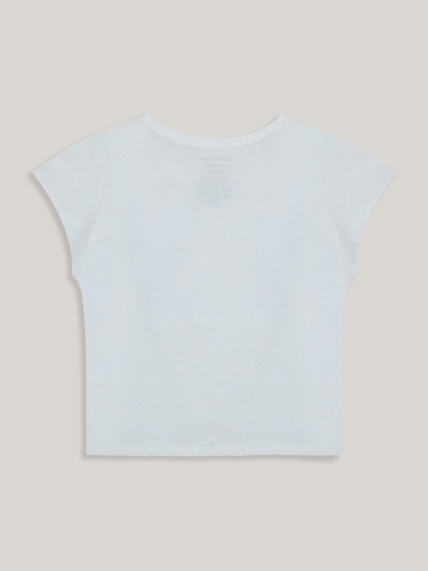 Polera Niña Split Monogram Sequin Blanco Calvin Klein-1