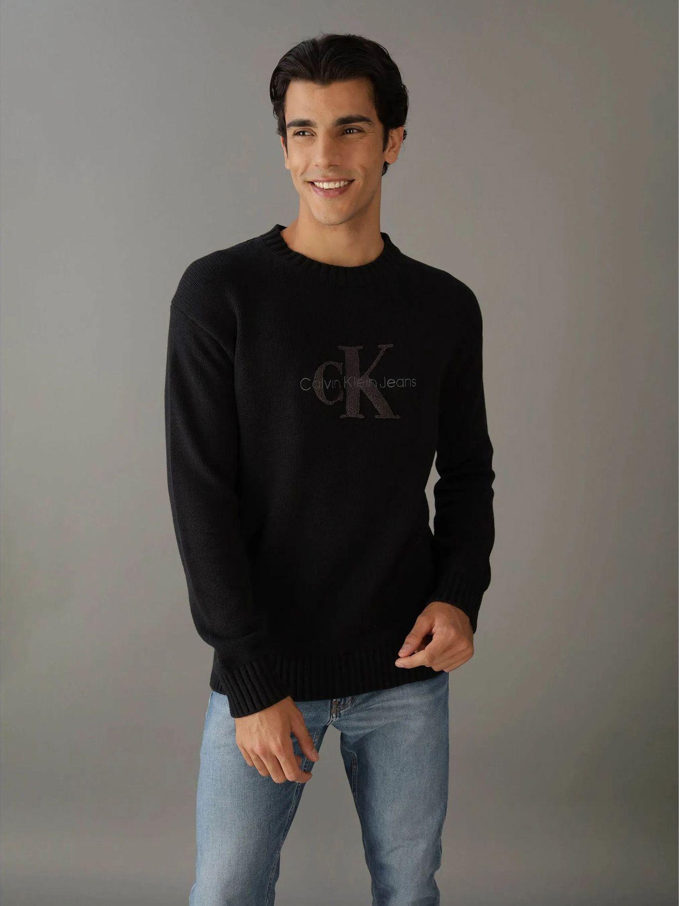 Sweater Chenille Monologo Sweater Negro Calvin Klein-0