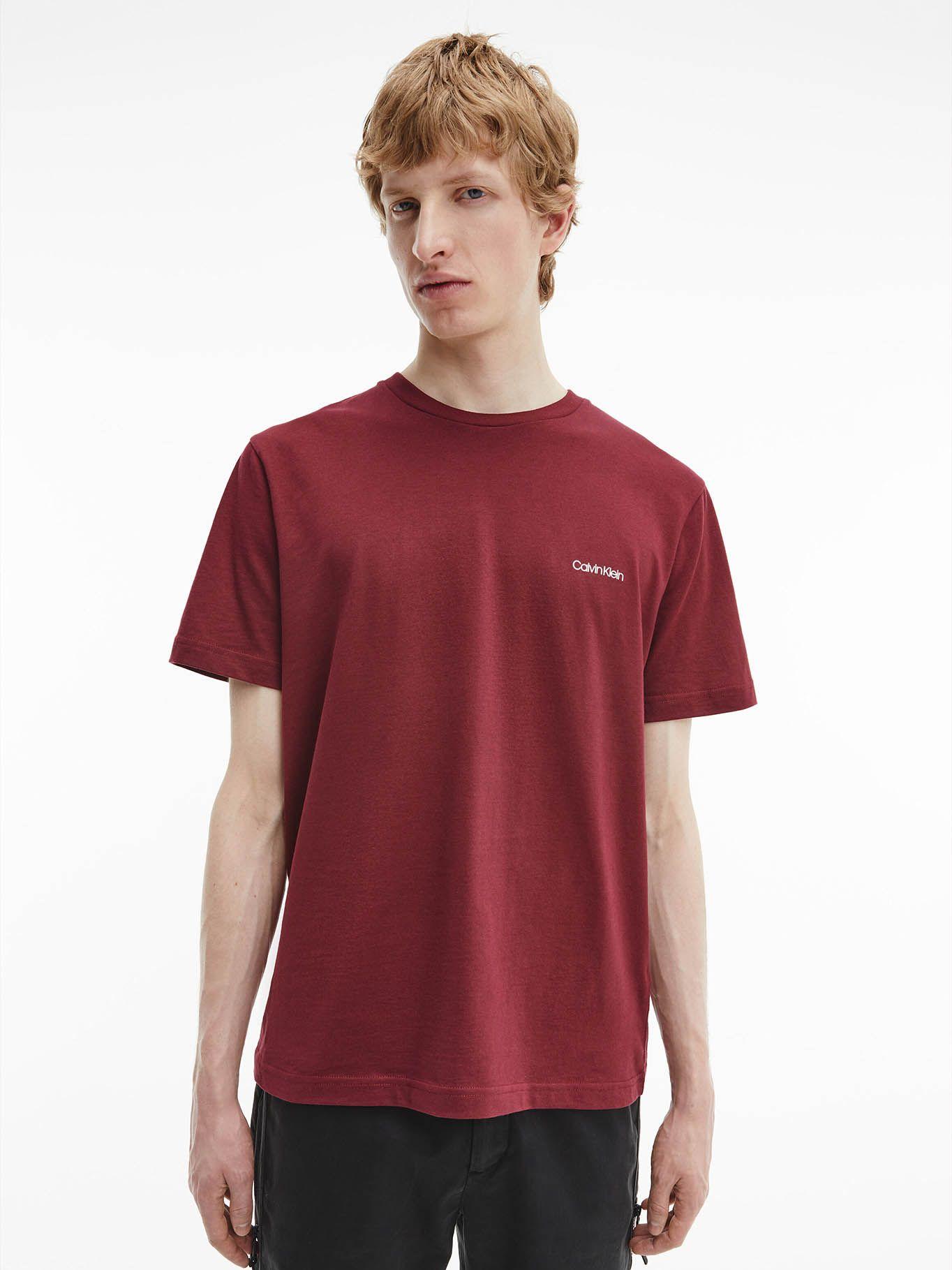 Polera Cotton Chest Logo Burdeo Calvin Klein-0