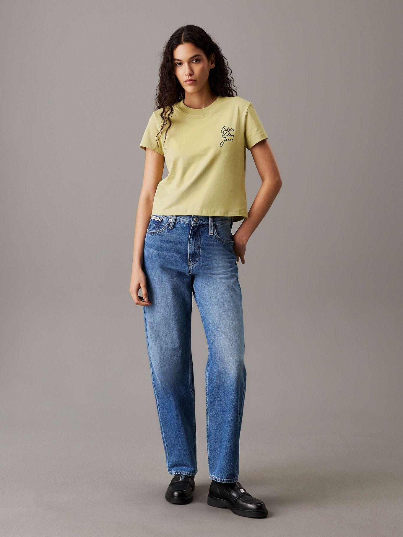 Polera slim con logo Verde Calvin Klein-1