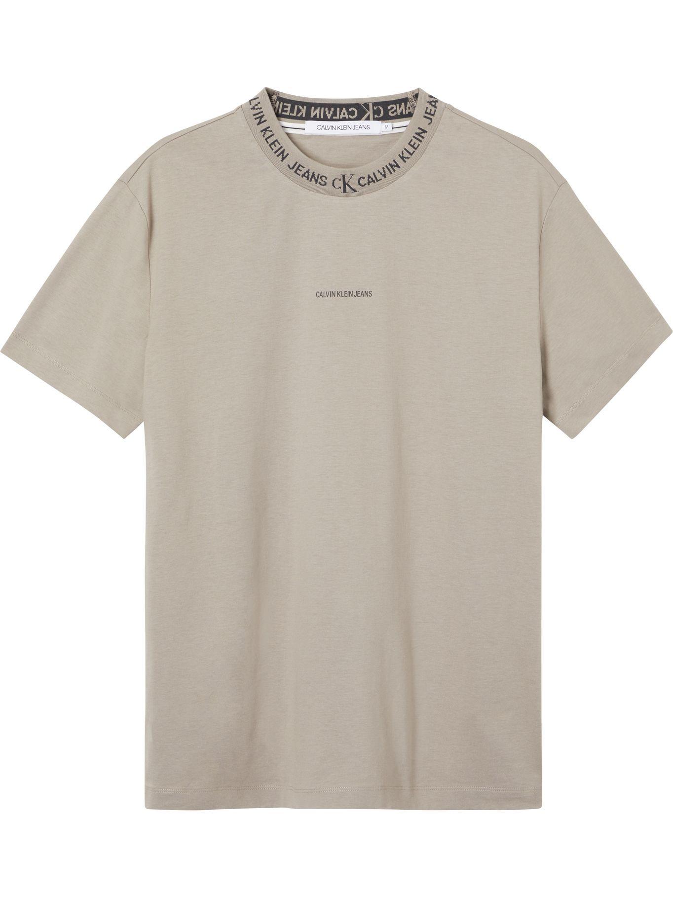 Polera Logo Jacquard Gris Calvin Klein-0
