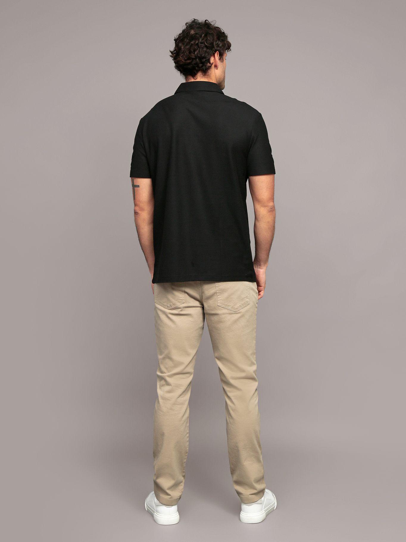 Polo manga corta con cremallera Negro Calvin Klein-2