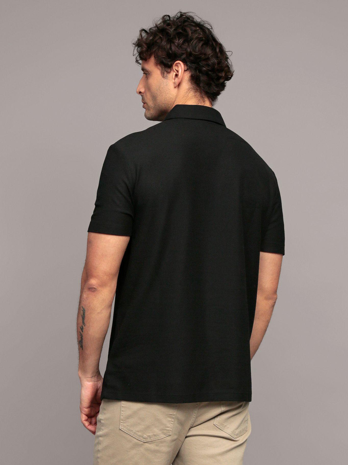 Polo manga corta con cremallera Negro Calvin Klein-3