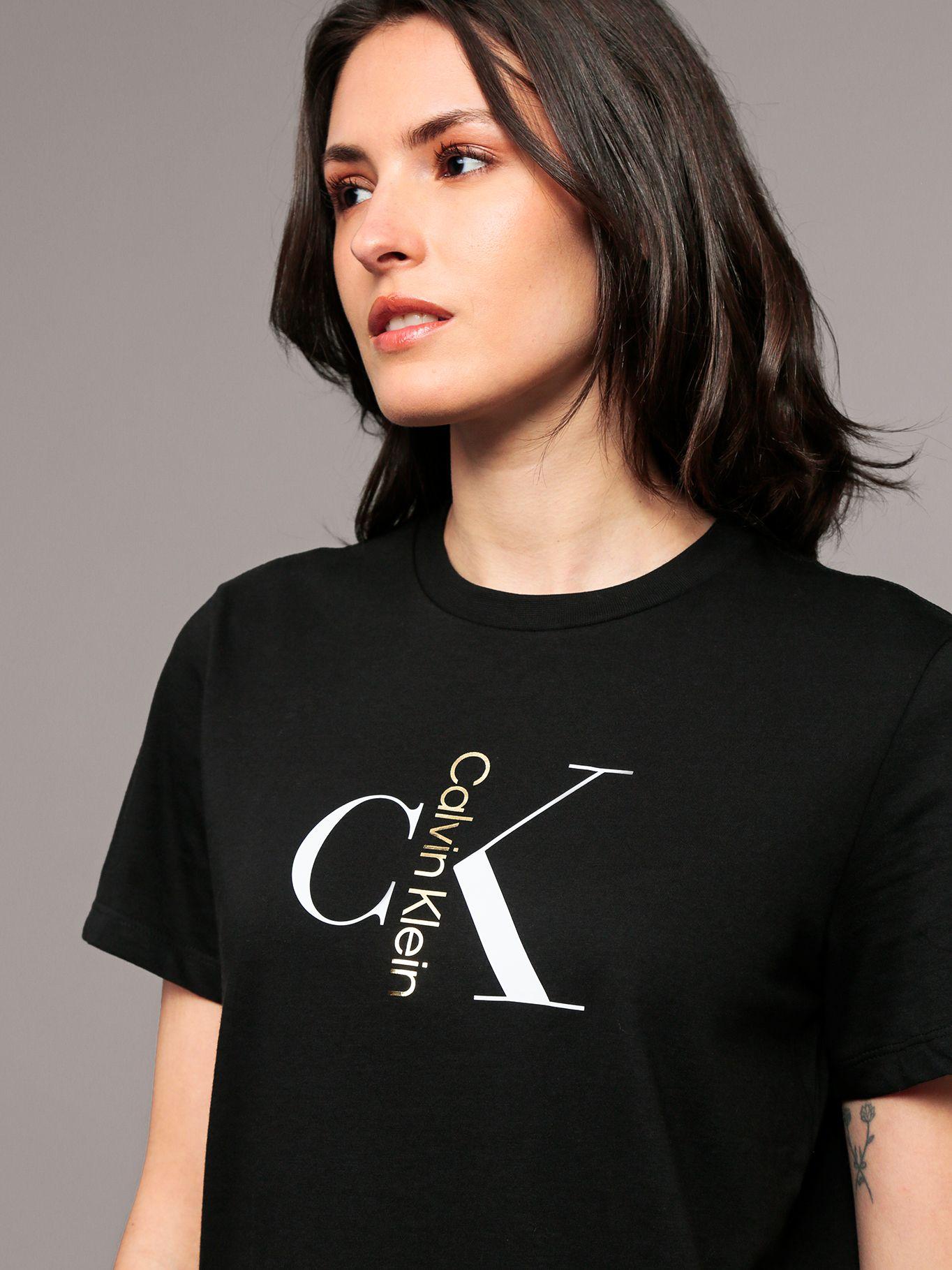 Polera classic con monograma Negro Calvin Klein-4