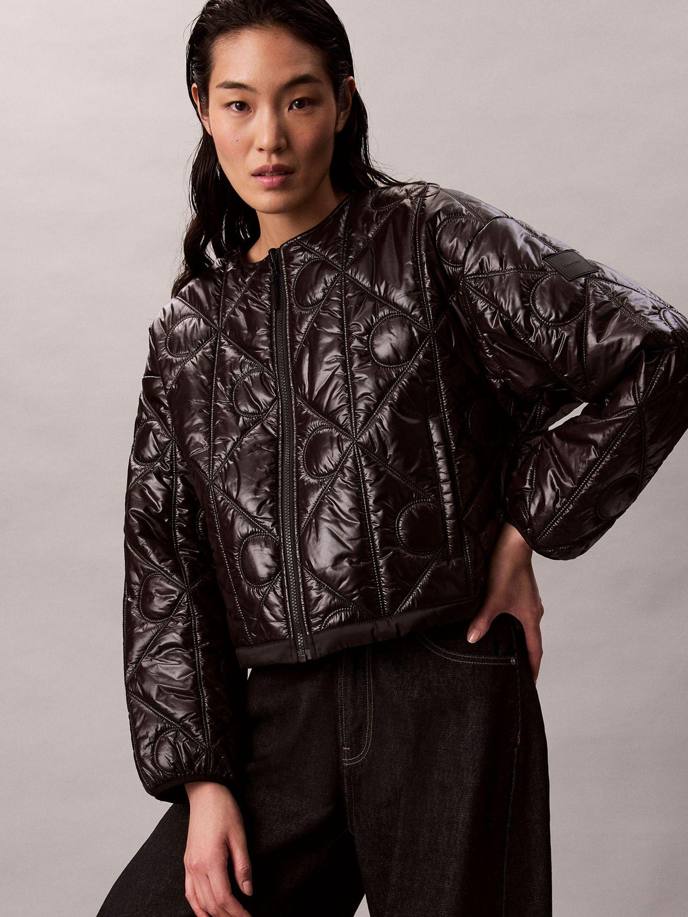 Chaqueta Patrón de Logo Negro Calvin Klein-4