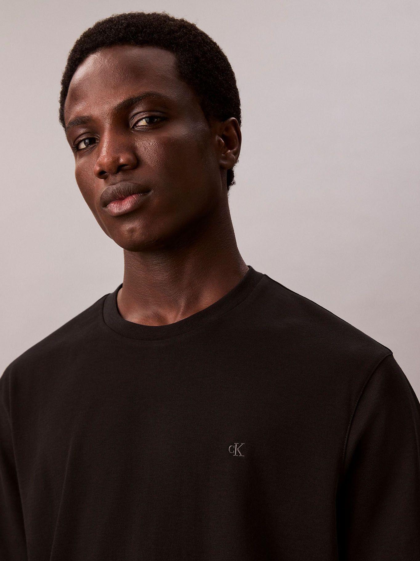 Polera Algodón Supima y Logo Bordado Negro Calvin Klein-3