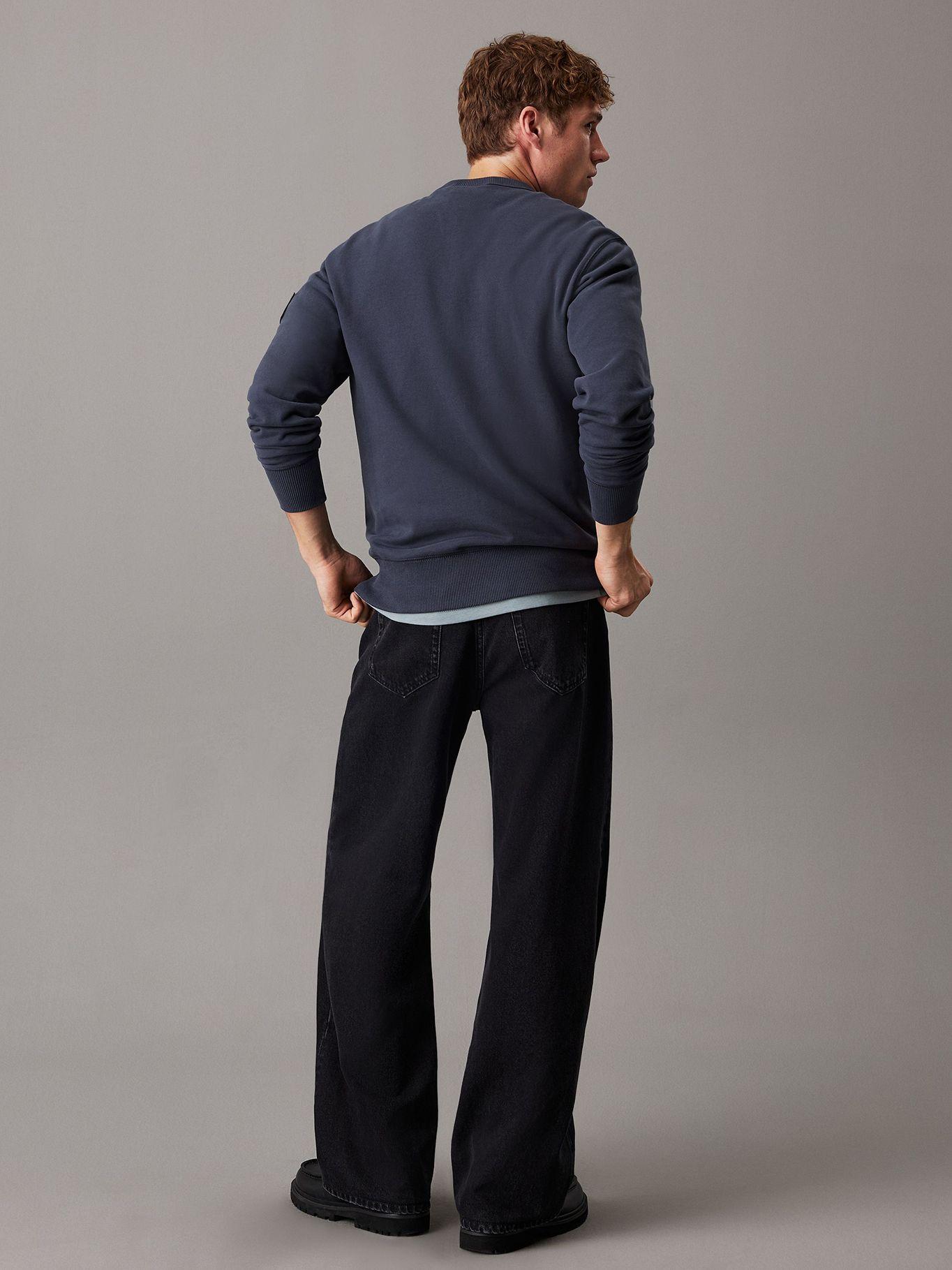 Poleron de algodón con insignia Azul Calvin Klein-2
