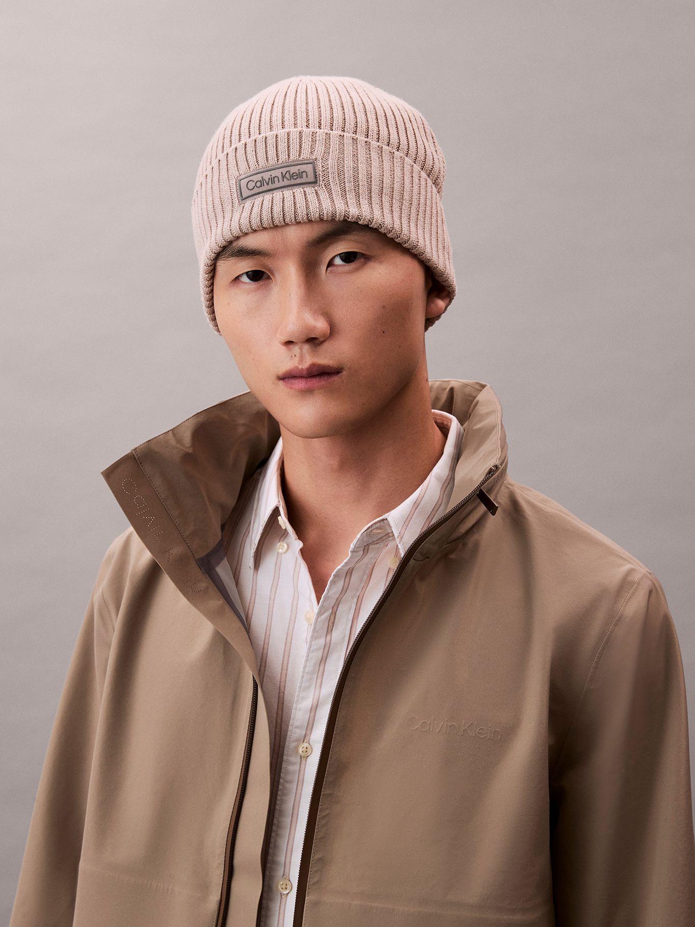 Gorro de Punto Algodón y Cachemira Beige Calvin Klein-3