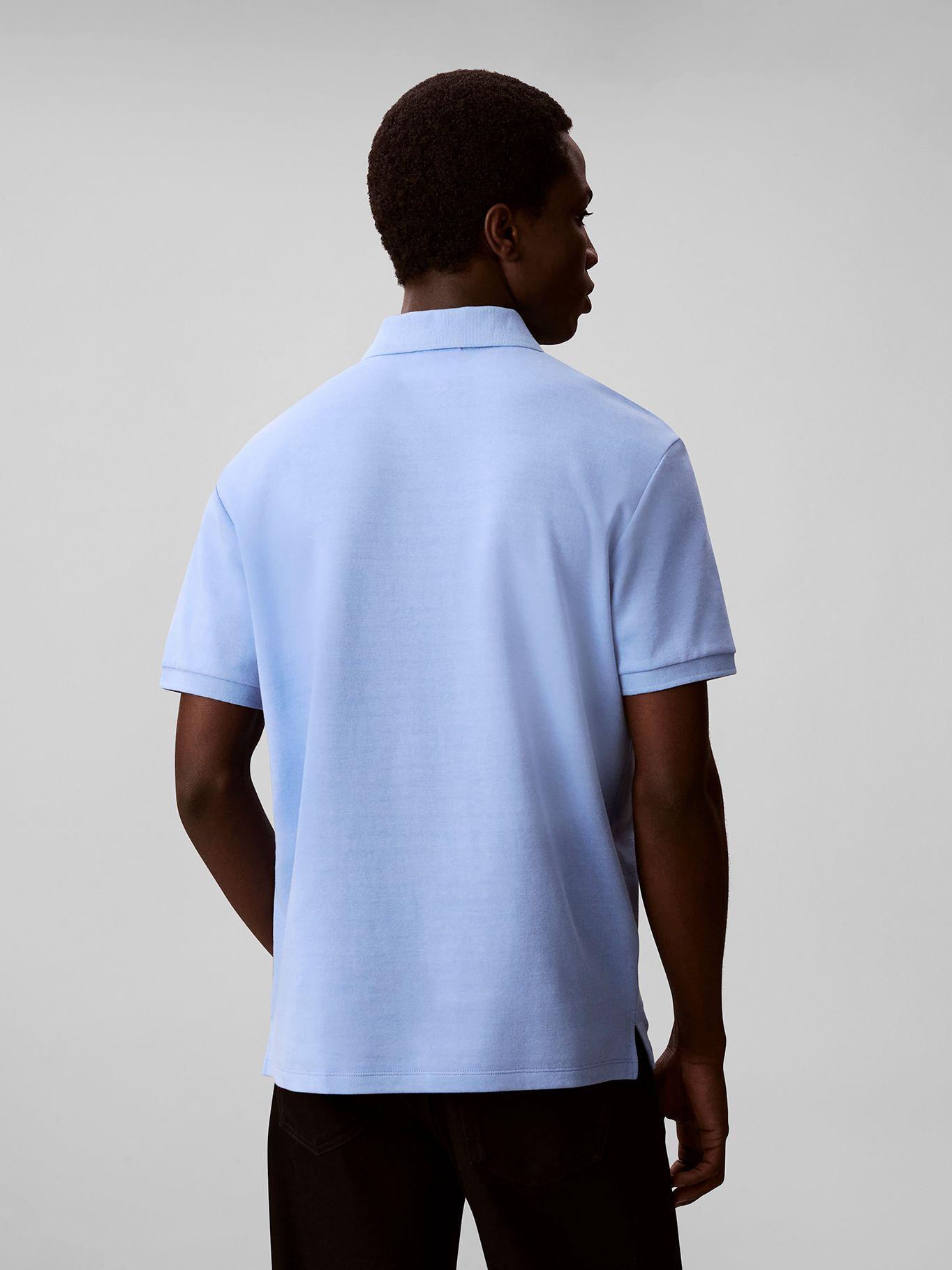 Polo con Sutiles Rayas Tonales Celeste Calvin Klein-2