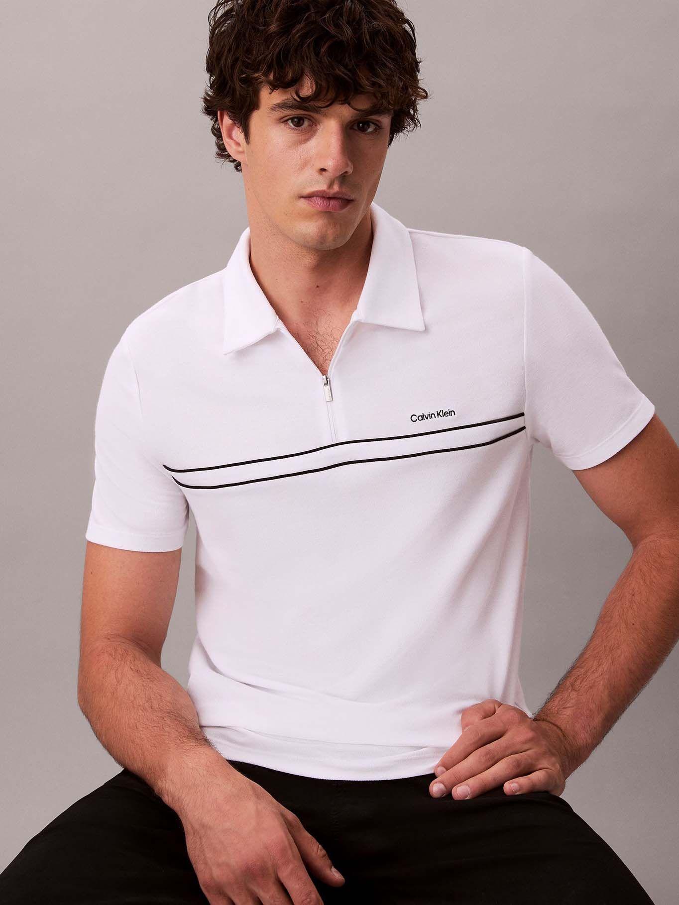 Polo Contrast Piping Blanco Calvin Klein-4