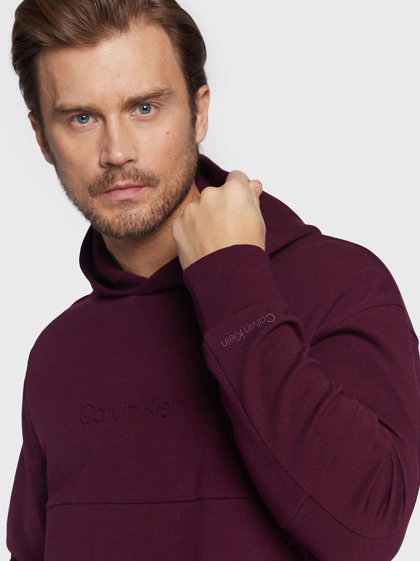 Hoodie Comfort Logo Burdeo Calvin Klein-3