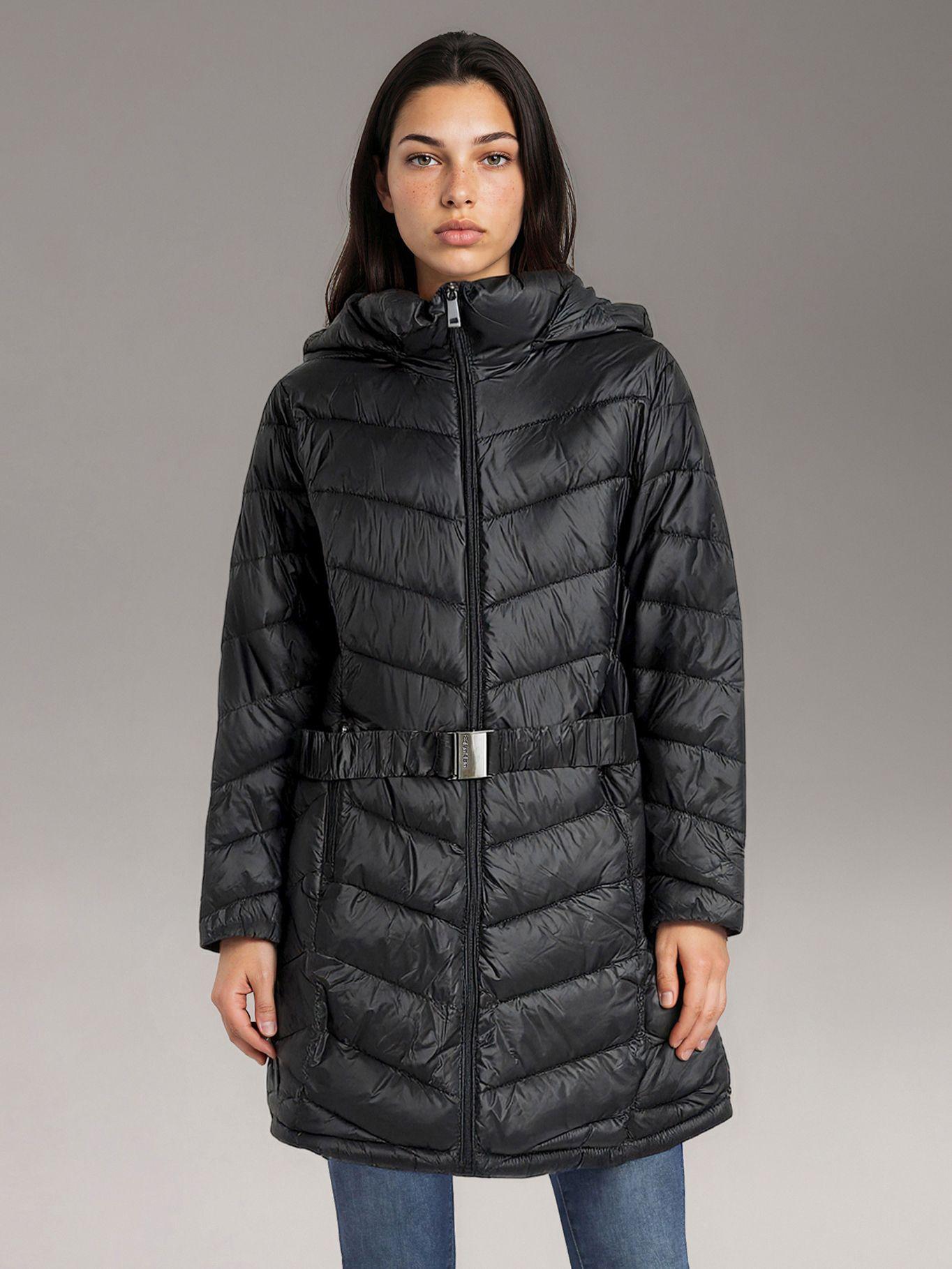 Parka Larga Puffer con Gorro Negro Calvin Klein-0