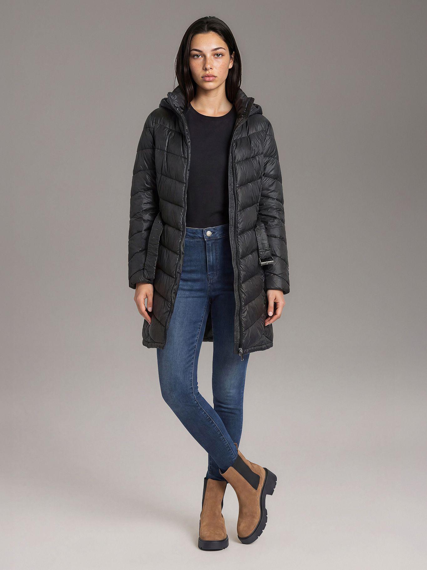 Parka Larga Puffer con Gorro Negro Calvin Klein-1