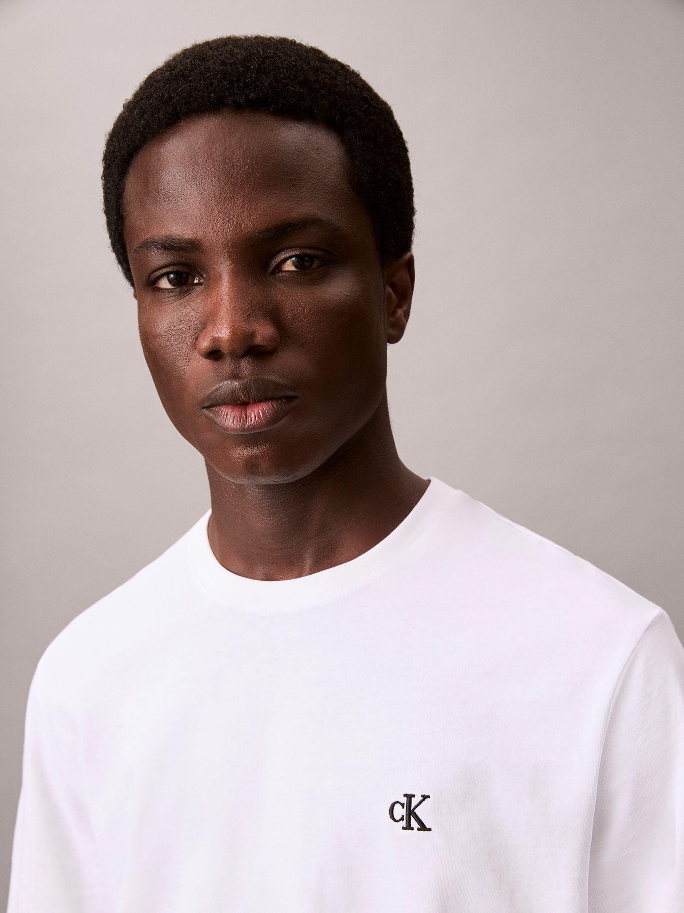 Polera Monograma Bordado Contraste Blanco Calvin Klein-3