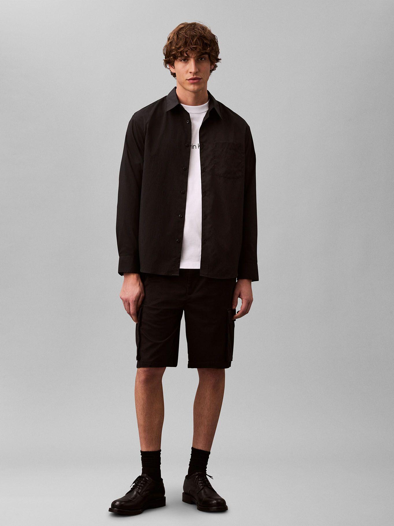 Short Cargo Pull-On de Algodón Negro Calvin Klein-0