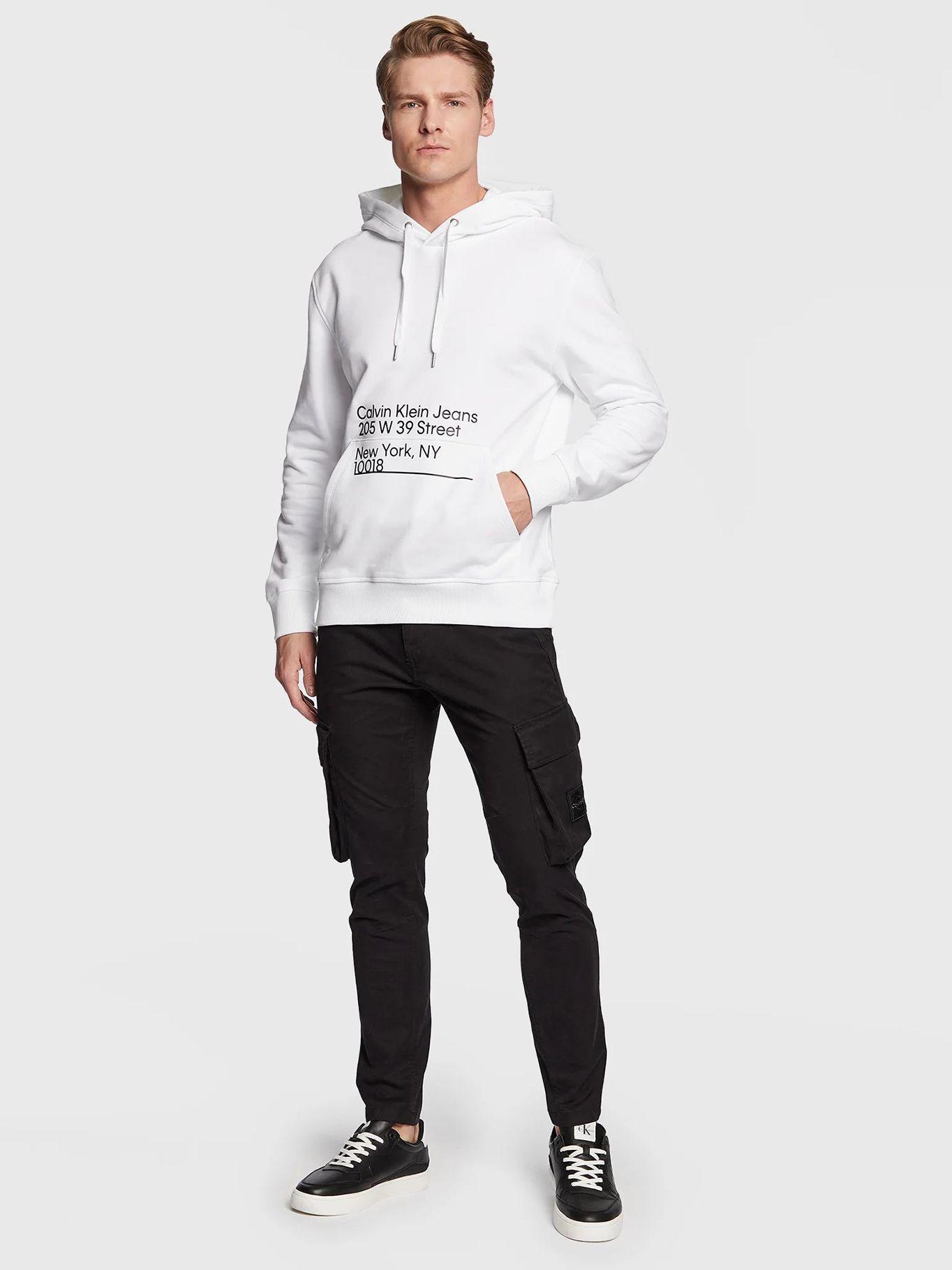sudadera con cordón y logo estampado Blanco Calvin Klein-1