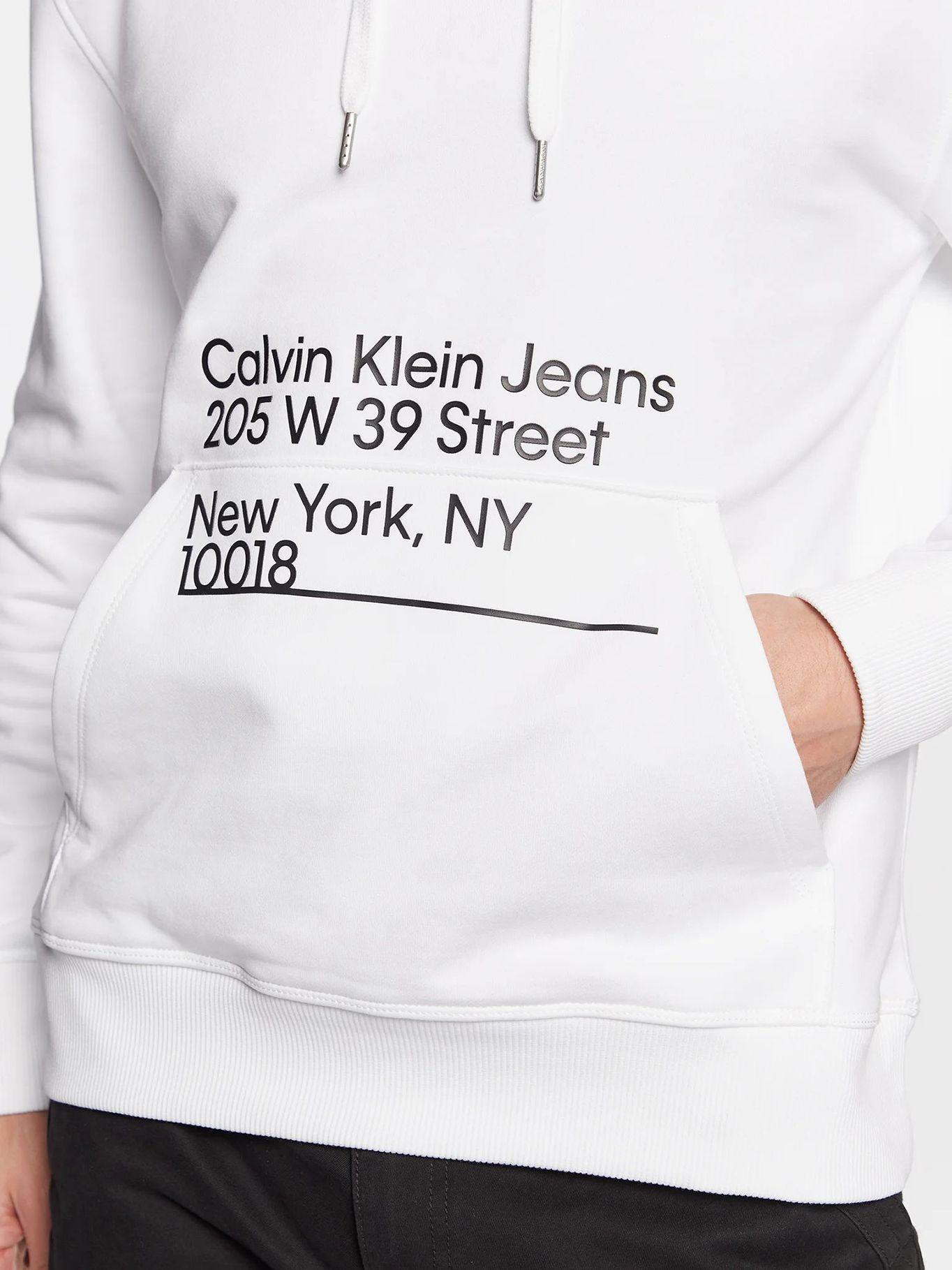 sudadera con cordón y logo estampado Blanco Calvin Klein-4