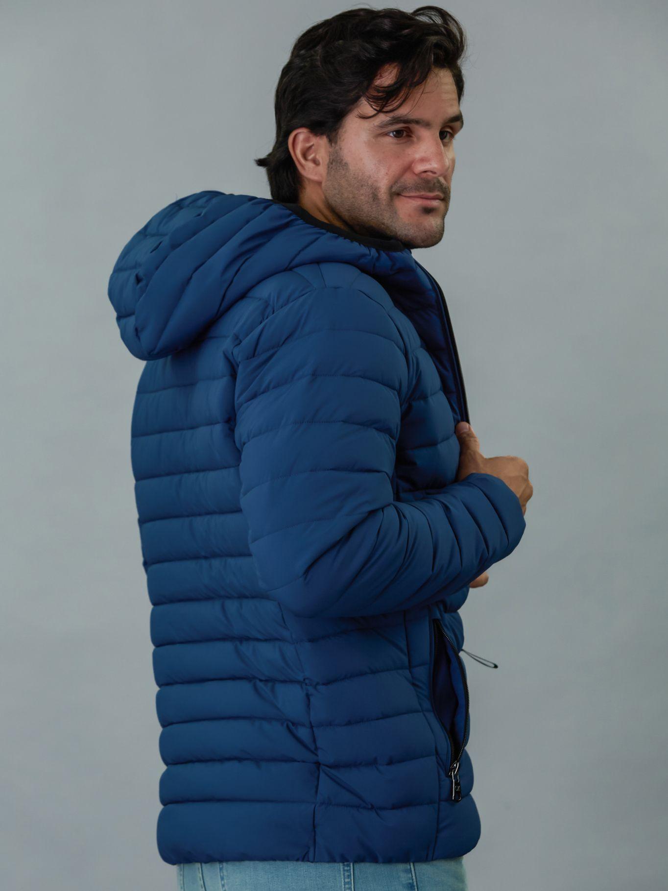 Parka con Gorro Packable Azul Calvin Klein-4
