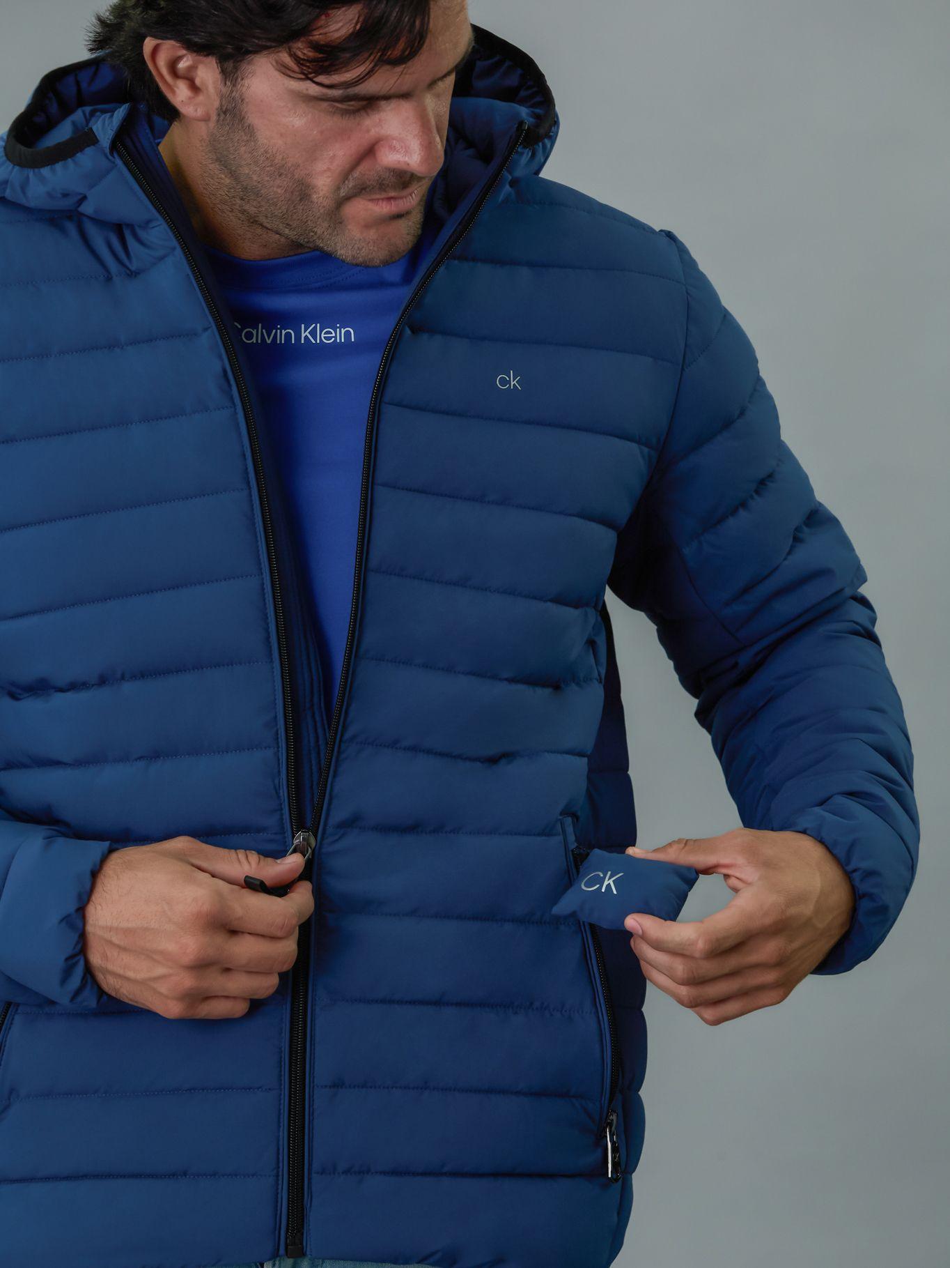 Parka con Gorro Packable Azul Calvin Klein-5