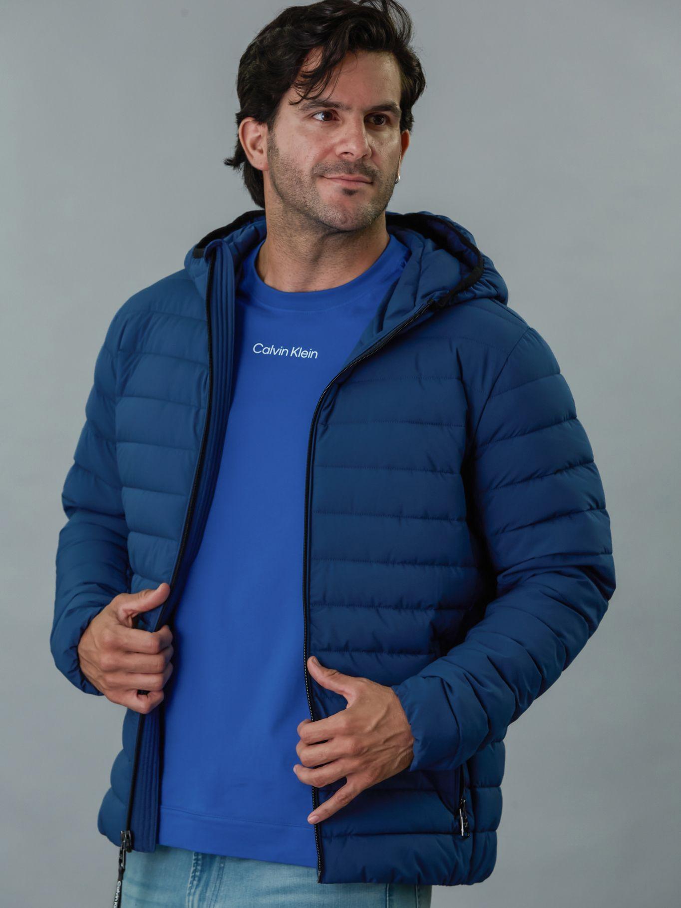 Parka con Gorro Packable Azul Calvin Klein-0