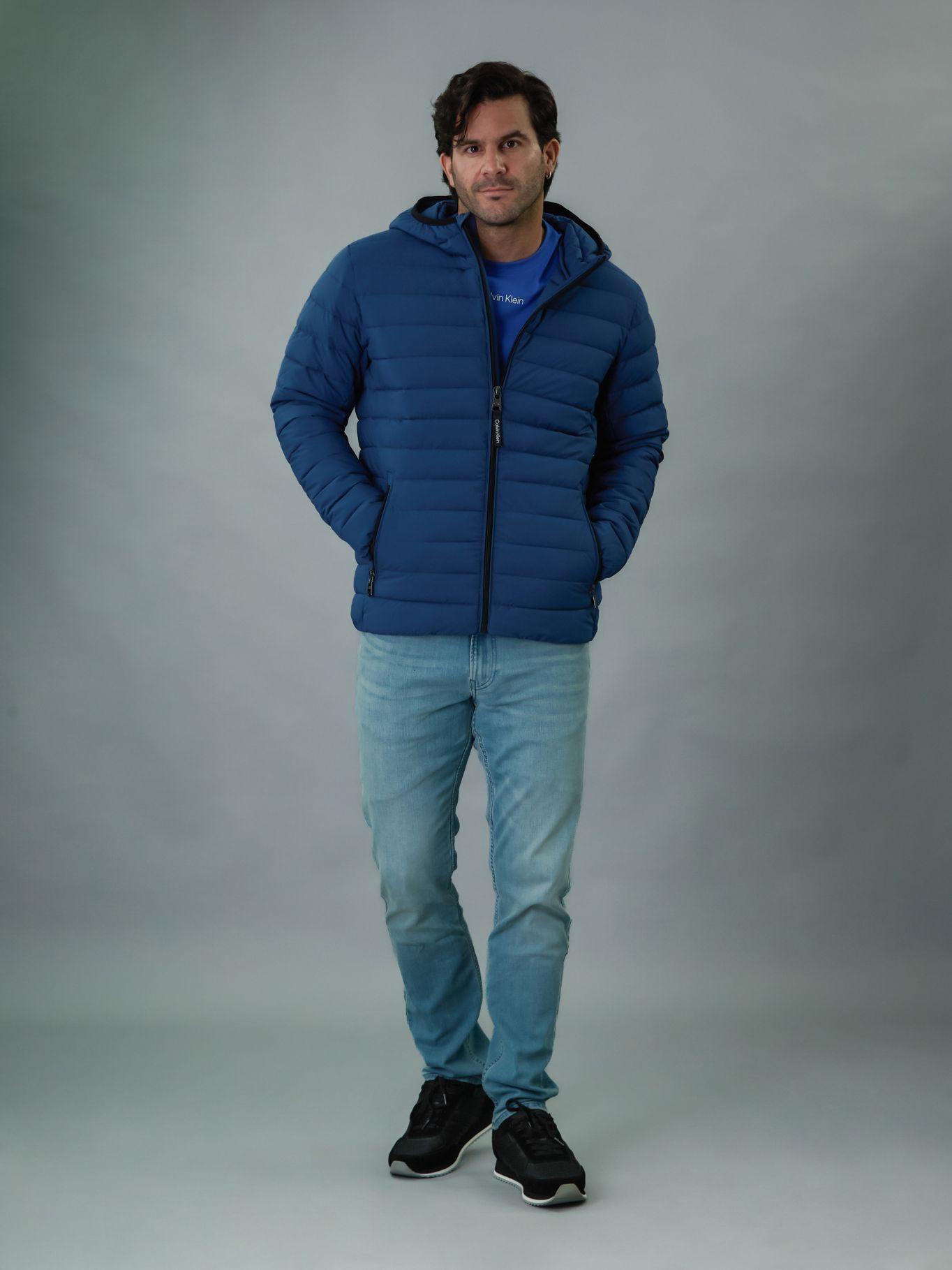 Parka con Gorro Packable Azul Calvin Klein-4
