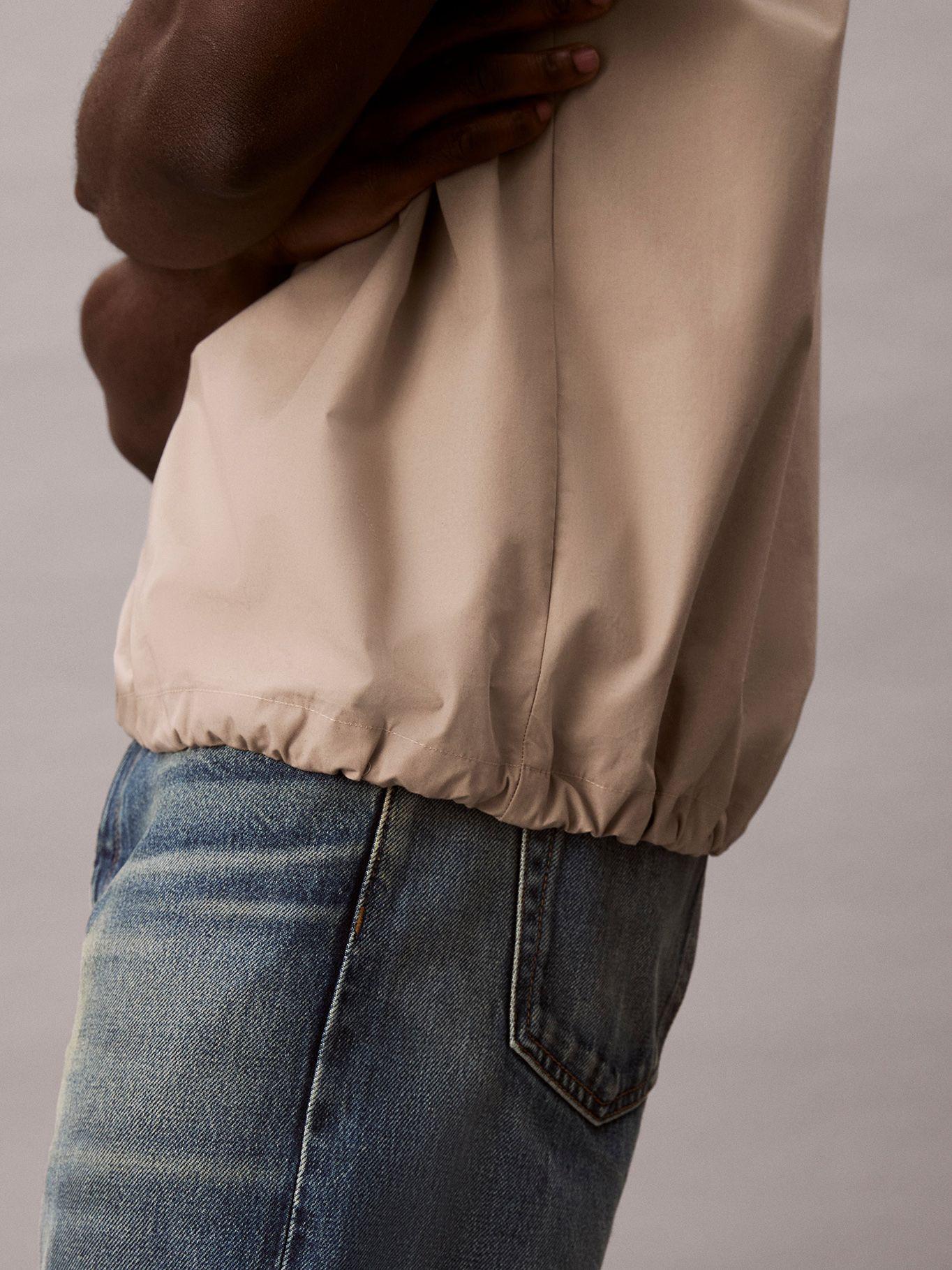 Camisa Cierre de Media Cremallera Beige Calvin Klein-4