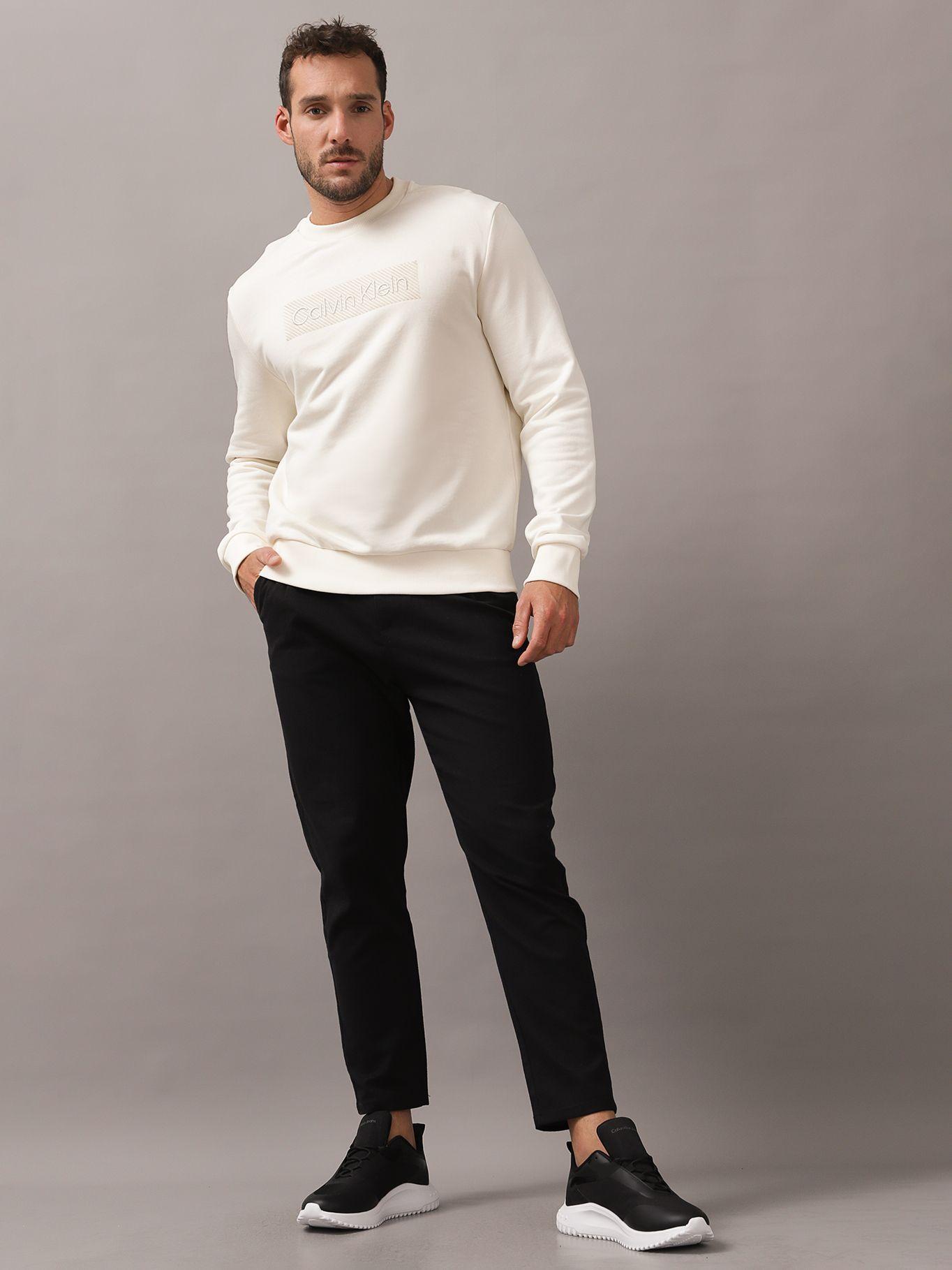 Polerón Textured Embroidery Blanco Calvin Klein-1