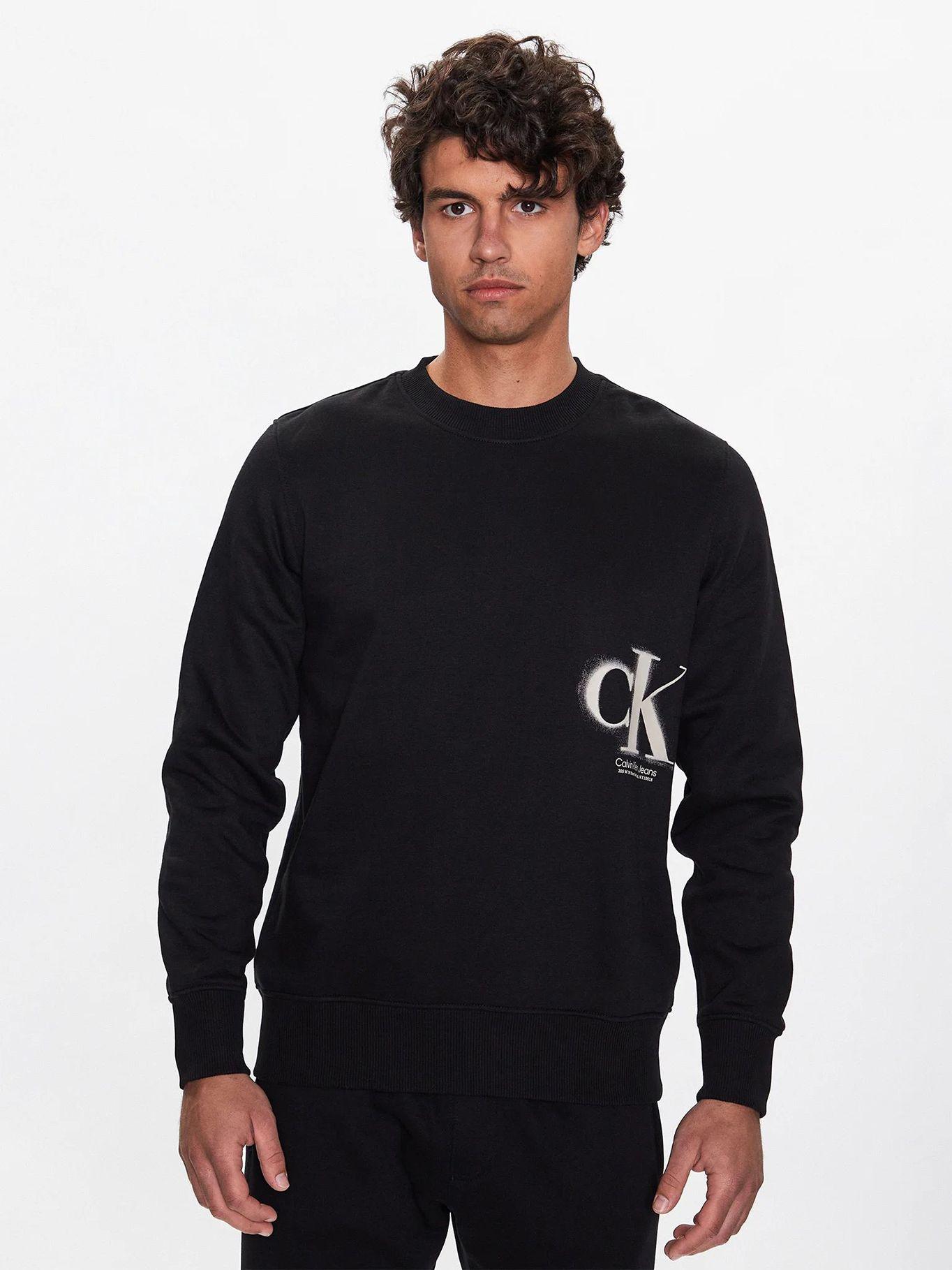 Sudadera manga larga con logo Negro Calvin Klein-0