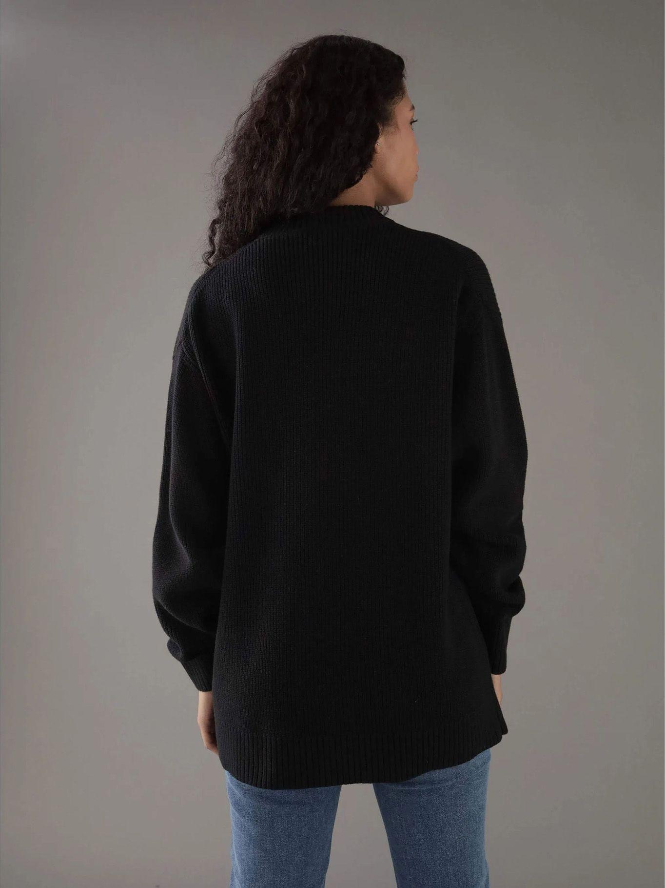 Sweater monograma en contraste Negro Calvin Klein-2