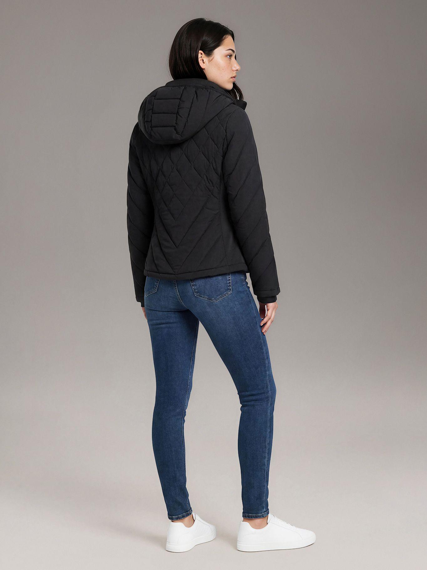Parka Puffer Gorro Panel Combinados Negro Calvin Klein-2
