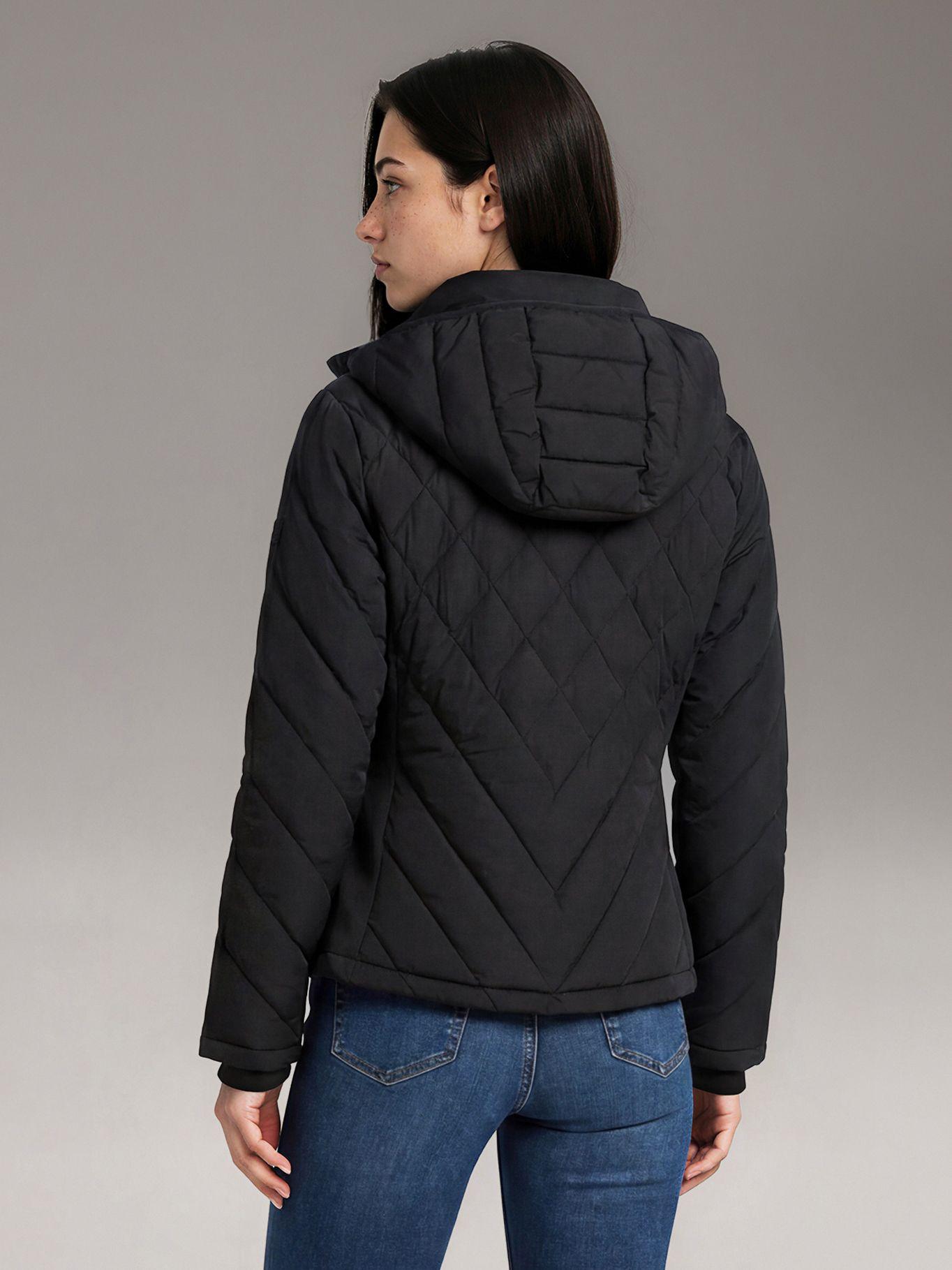 Parka Puffer Gorro Panel Combinados Negro Calvin Klein-3