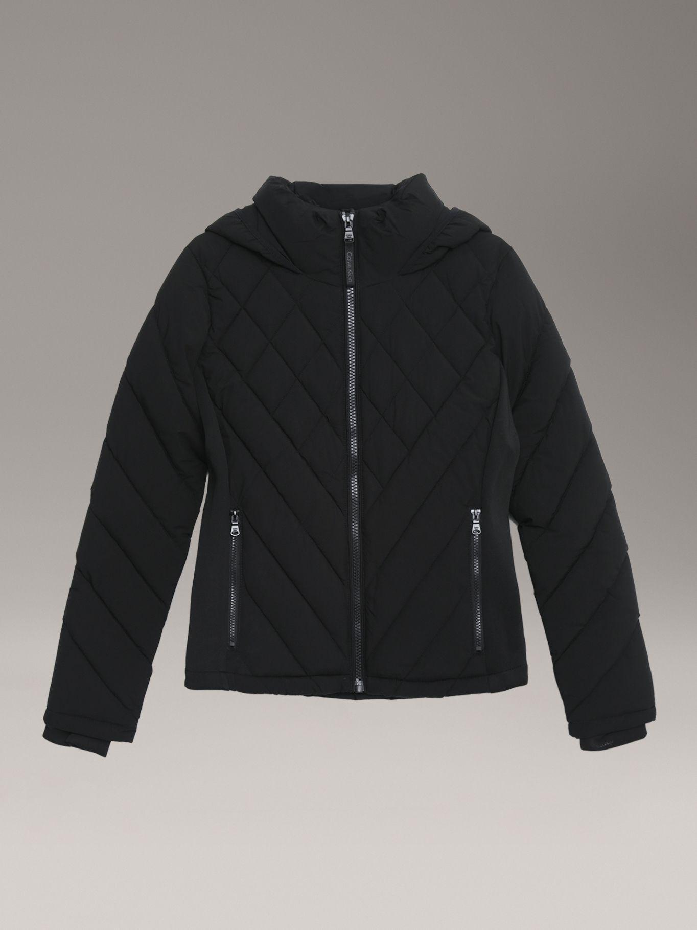 Parka Puffer Gorro Panel Combinados Negro Calvin Klein-4