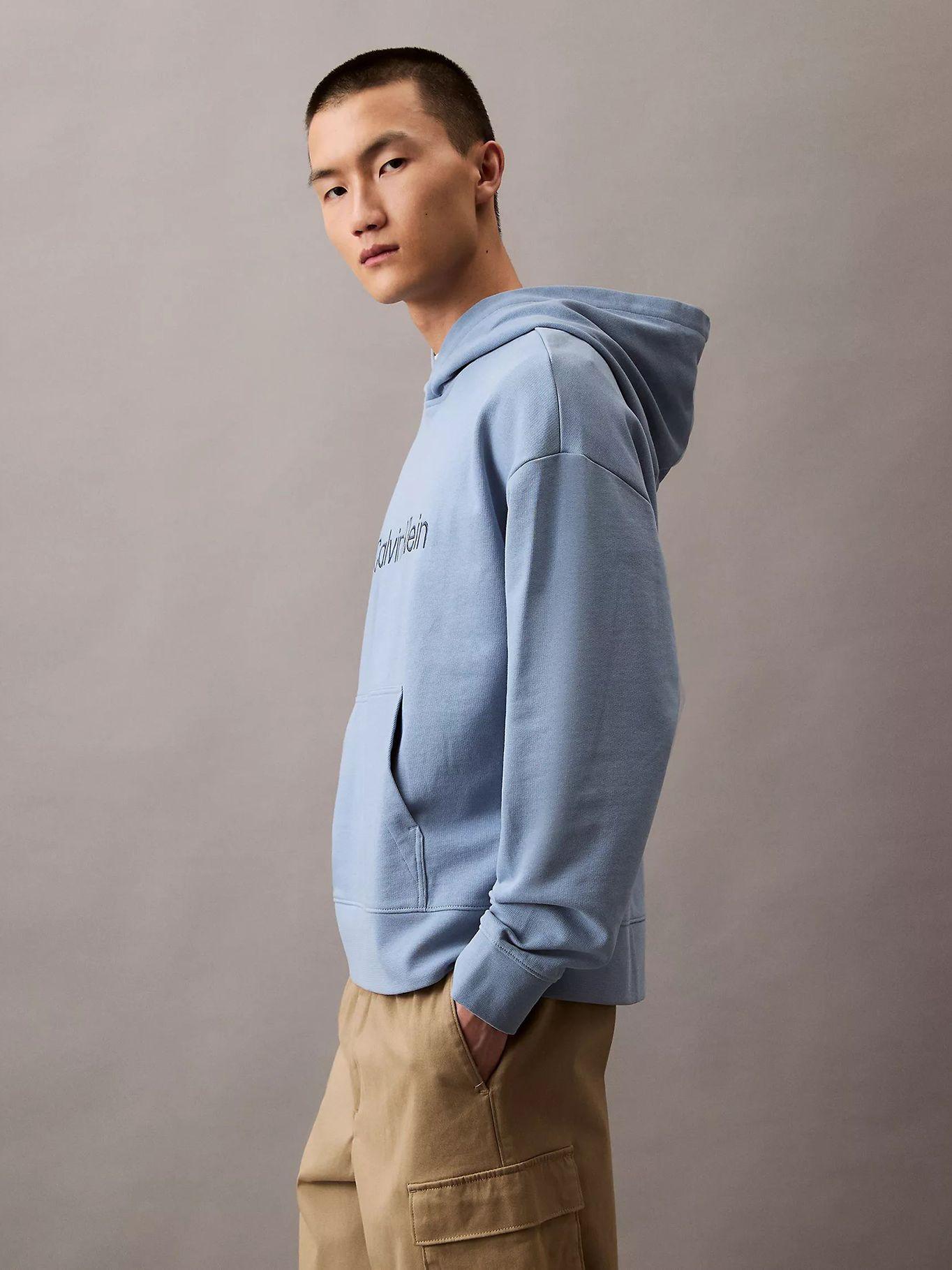 Polerón con Gorro Standard Logo Celeste Calvin Klein-3