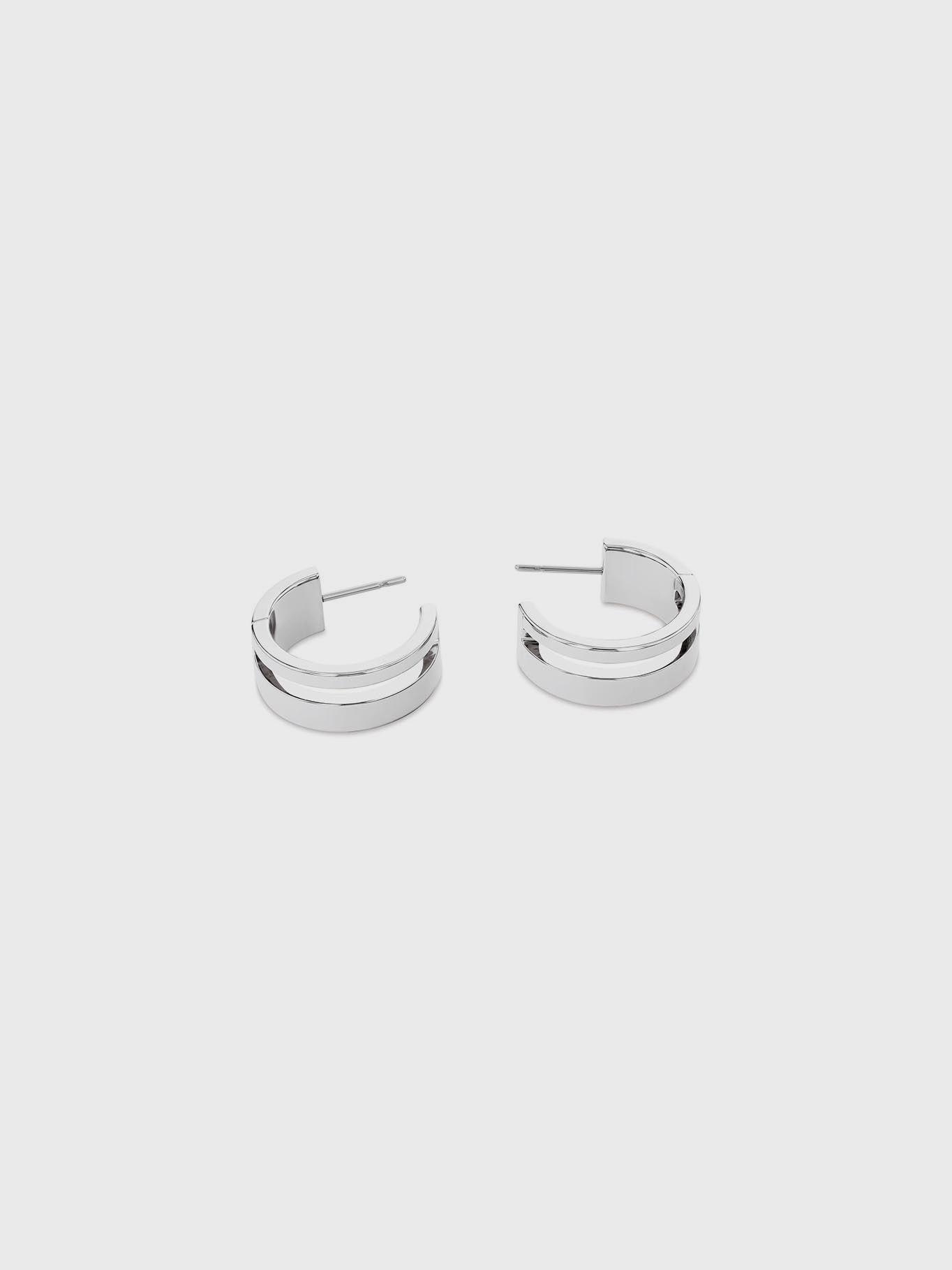 Aros Argollas Sculptural Hoop Plateado Calvin Klein-1