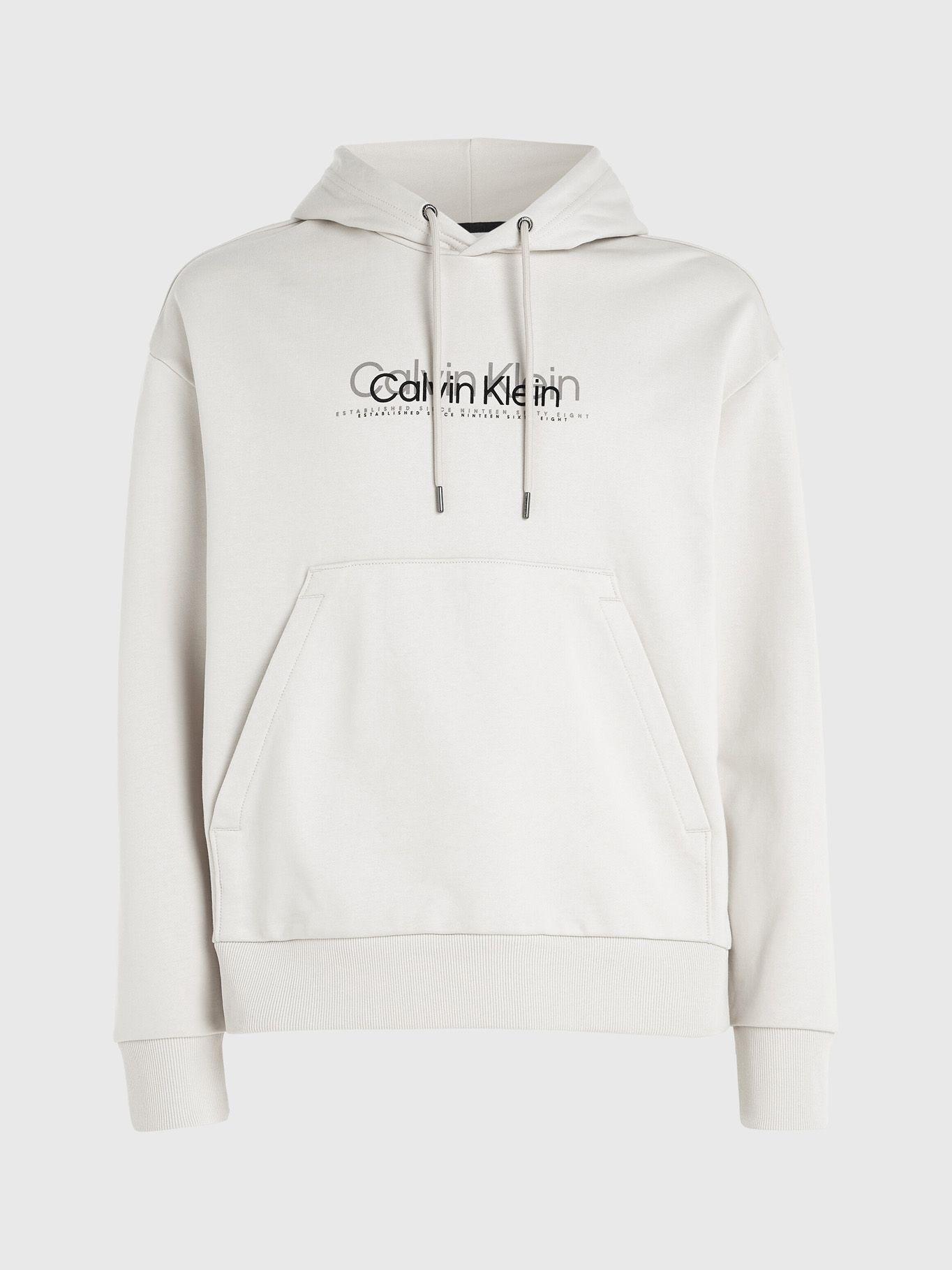 Polerón con Gorro Double Flock  Beige Calvin Klein-4