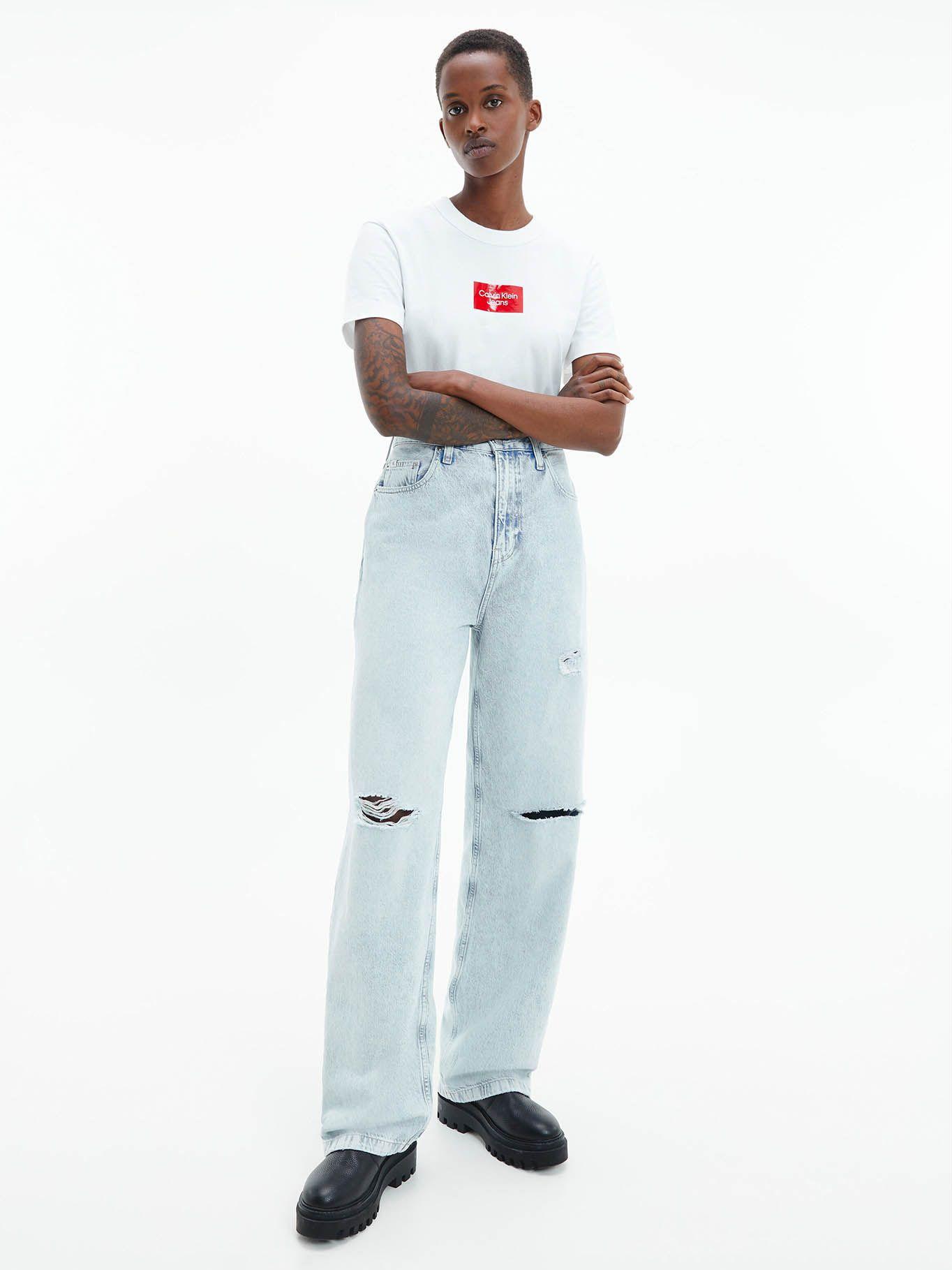 Camiseta fina de algodón orgánico Blanco Calvin Klein-1